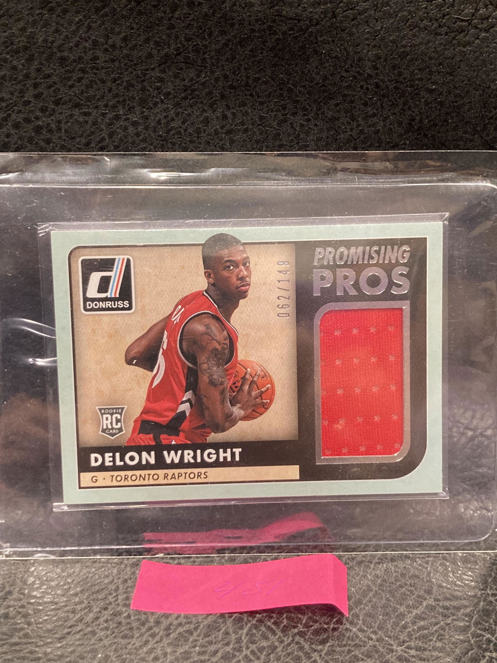 Delon Wright  2015-16 Donruss Promising Pros Jumbo Swatches Raptors Card #17 /149 (1 of 2)