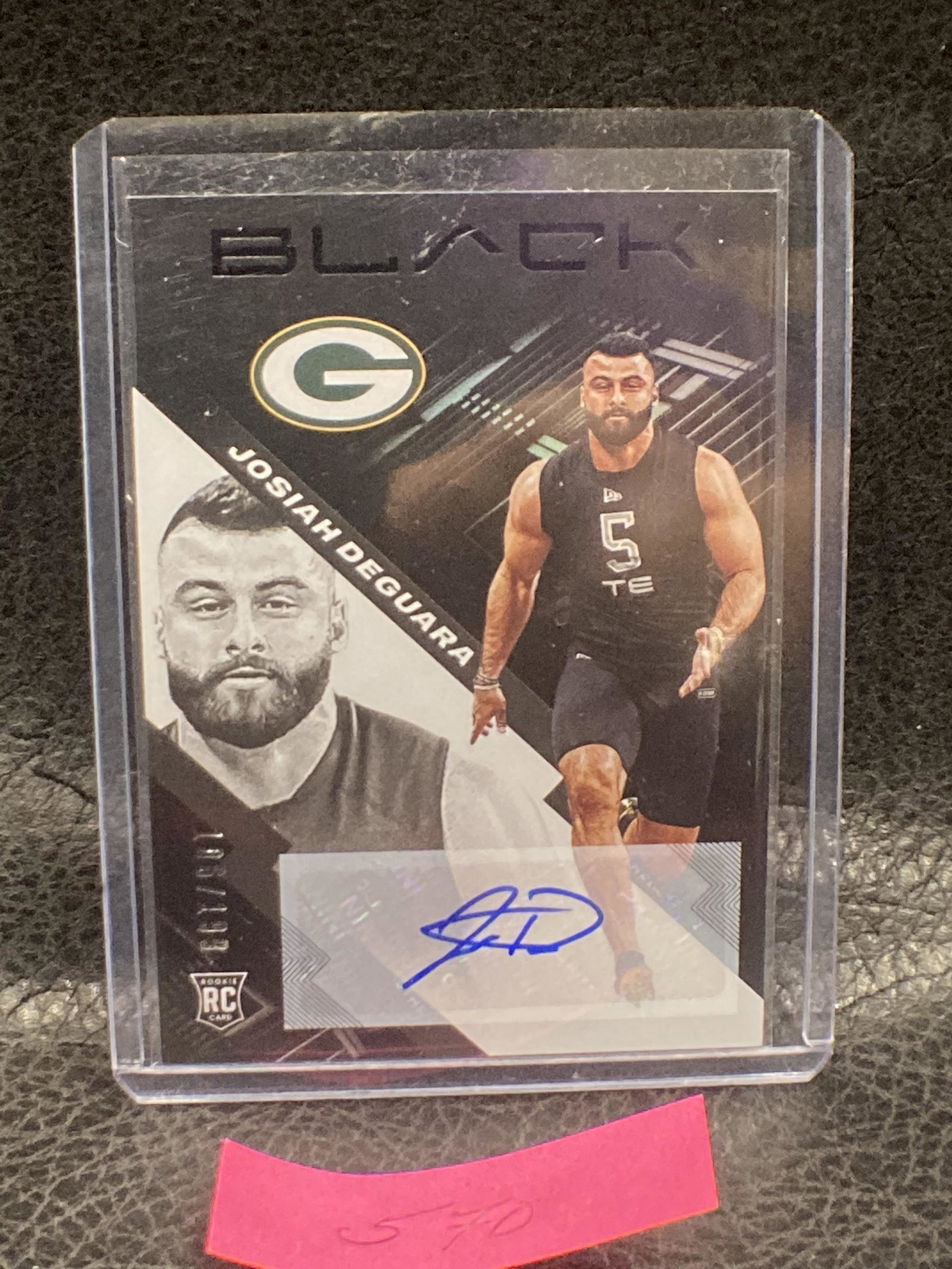 Josiah Deguara 2020 Panini Black Rookies Auto /199  #186 Rookie Auto RC Packers (1 of 2)