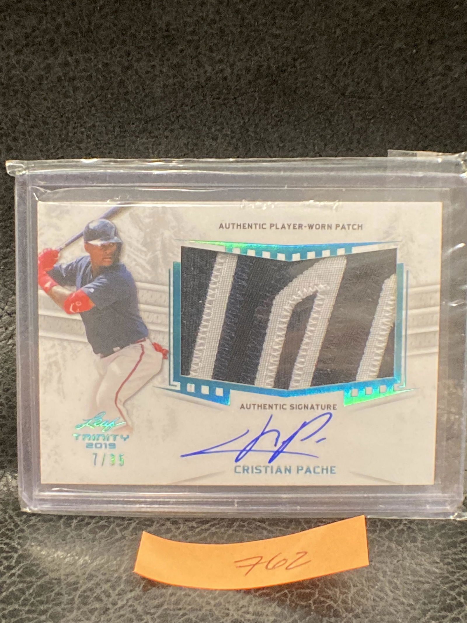Cristian Pache 2019 Leaf Trinity Jumbo Jersey Logo Rc On Card Auto Rpa /25 (1 of 2)