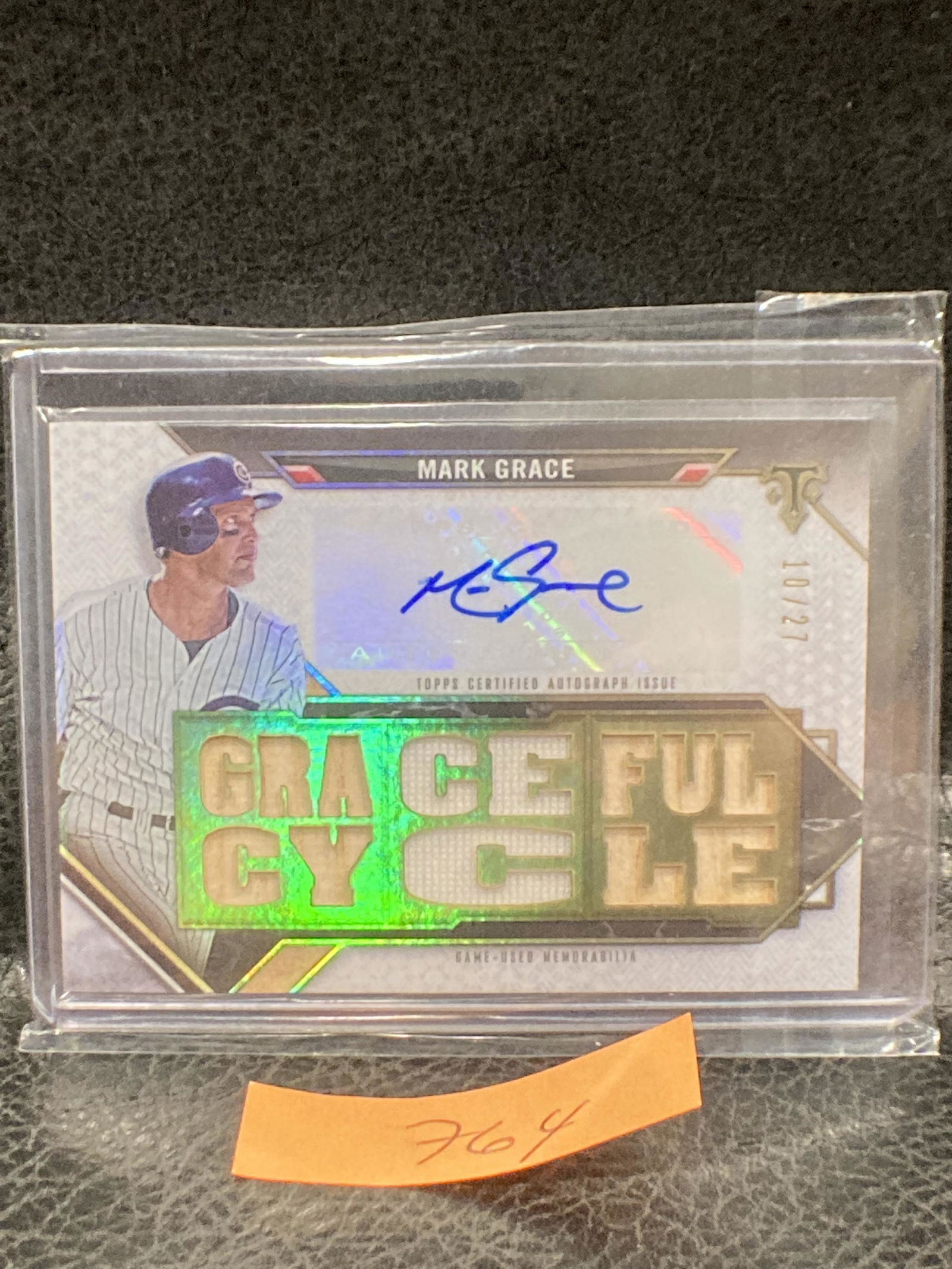 Mark Grace Topps Triple Thread Patch Auto #/27 Cubs (1 of 2)