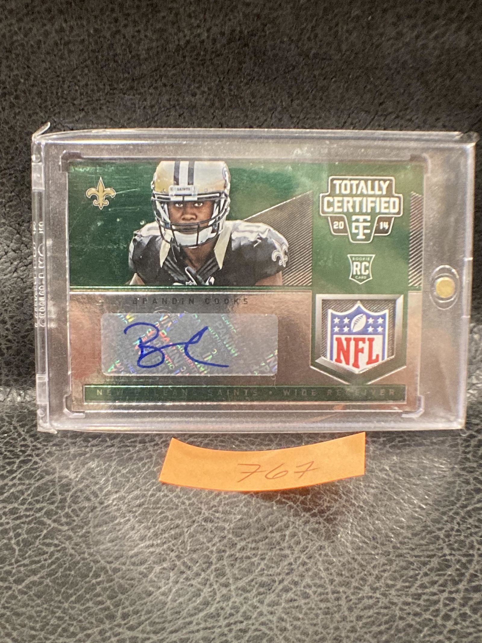 Brandin Cooks 2014 Totally Certified Green Rpa Nfl Shield Patch Auto Rc #5 /5 (1 of 2)