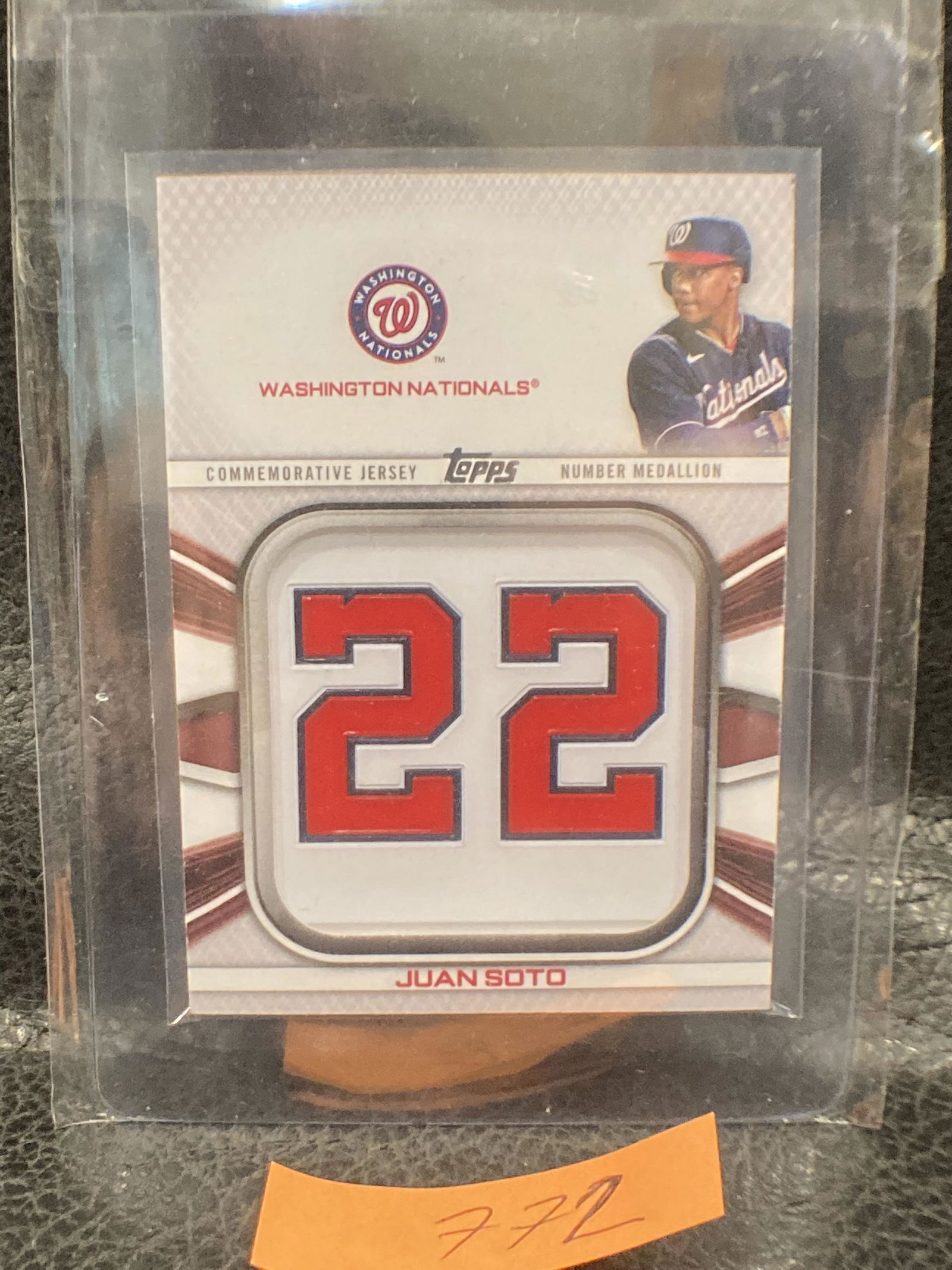 Juan Soto 2022 Topps Series 1 Medallion Relic Commemorative Jersey (1 of 2)