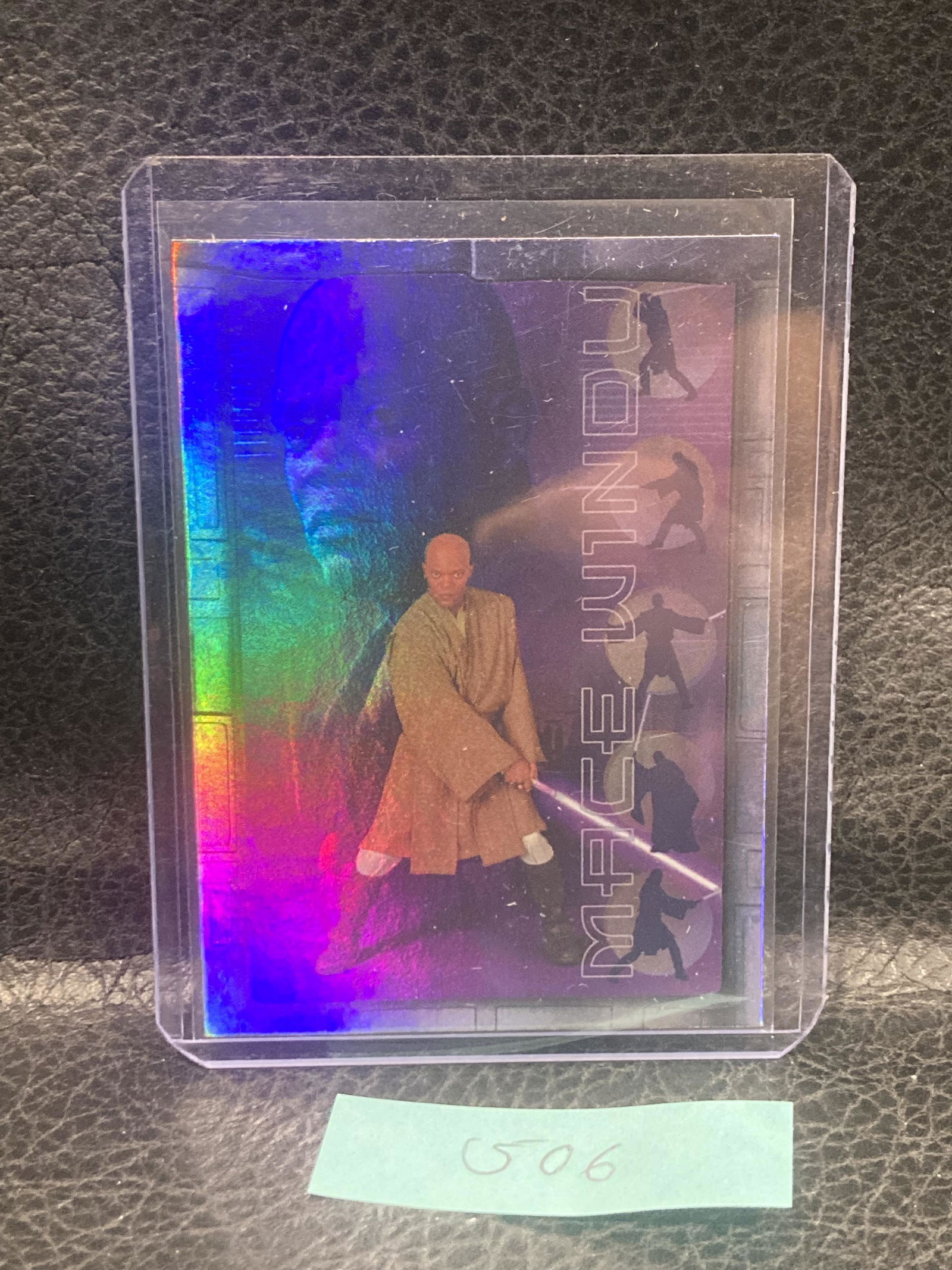Star Wars Attack Of The Clones Silver Foil Insert 7 Of 8 Mace Windu 2002: Star Wars Attack Of The Clones Silver Foil Insert 7 Of 8 Mace Windu 2002