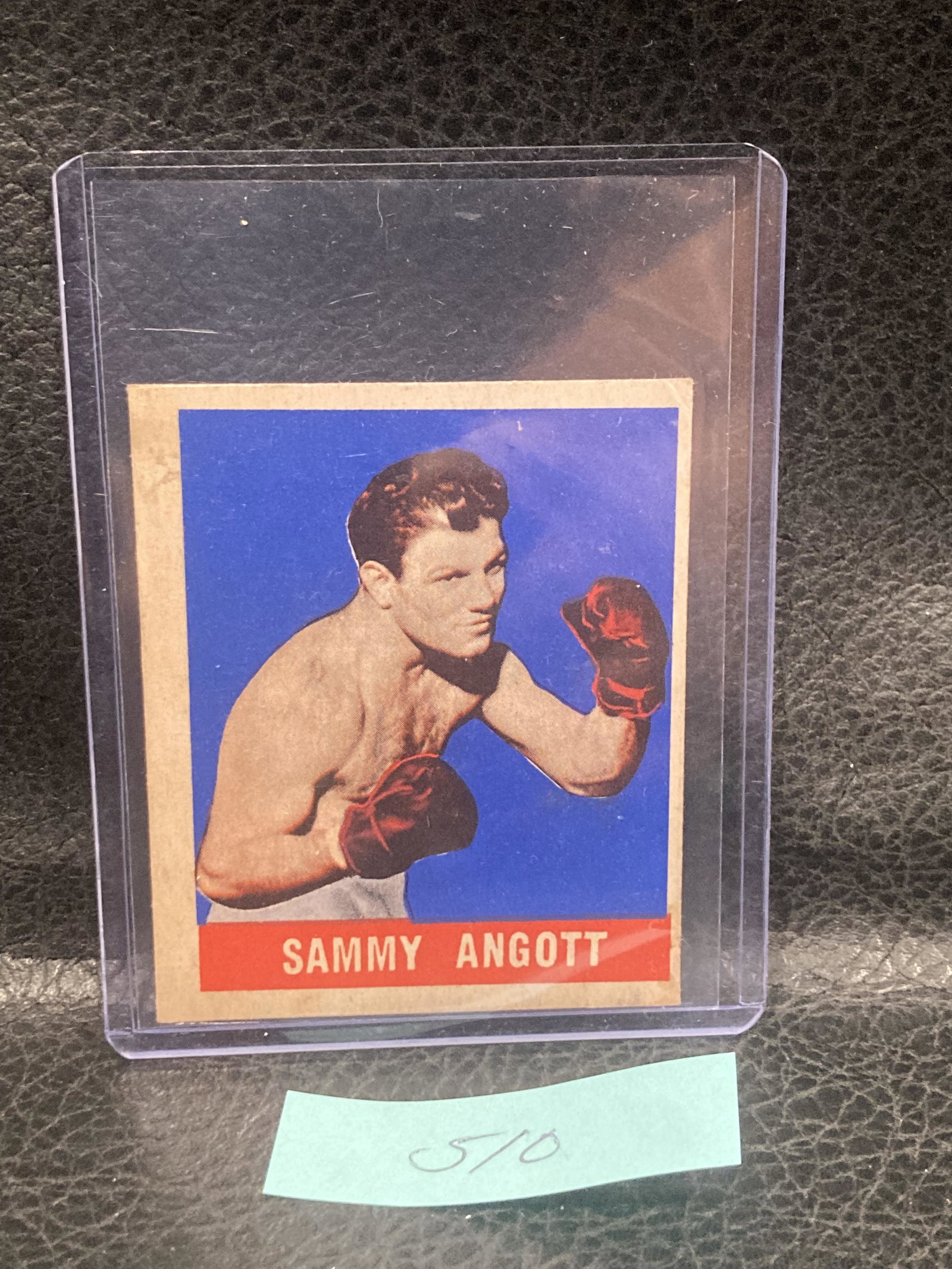 1948 Leaf #2 Sammy Angott Boxing Legend Lightweight Champion Tears On Back: 1948 Leaf #2 Sammy Angott Boxing Legend Lightweight Champion Tears On Back