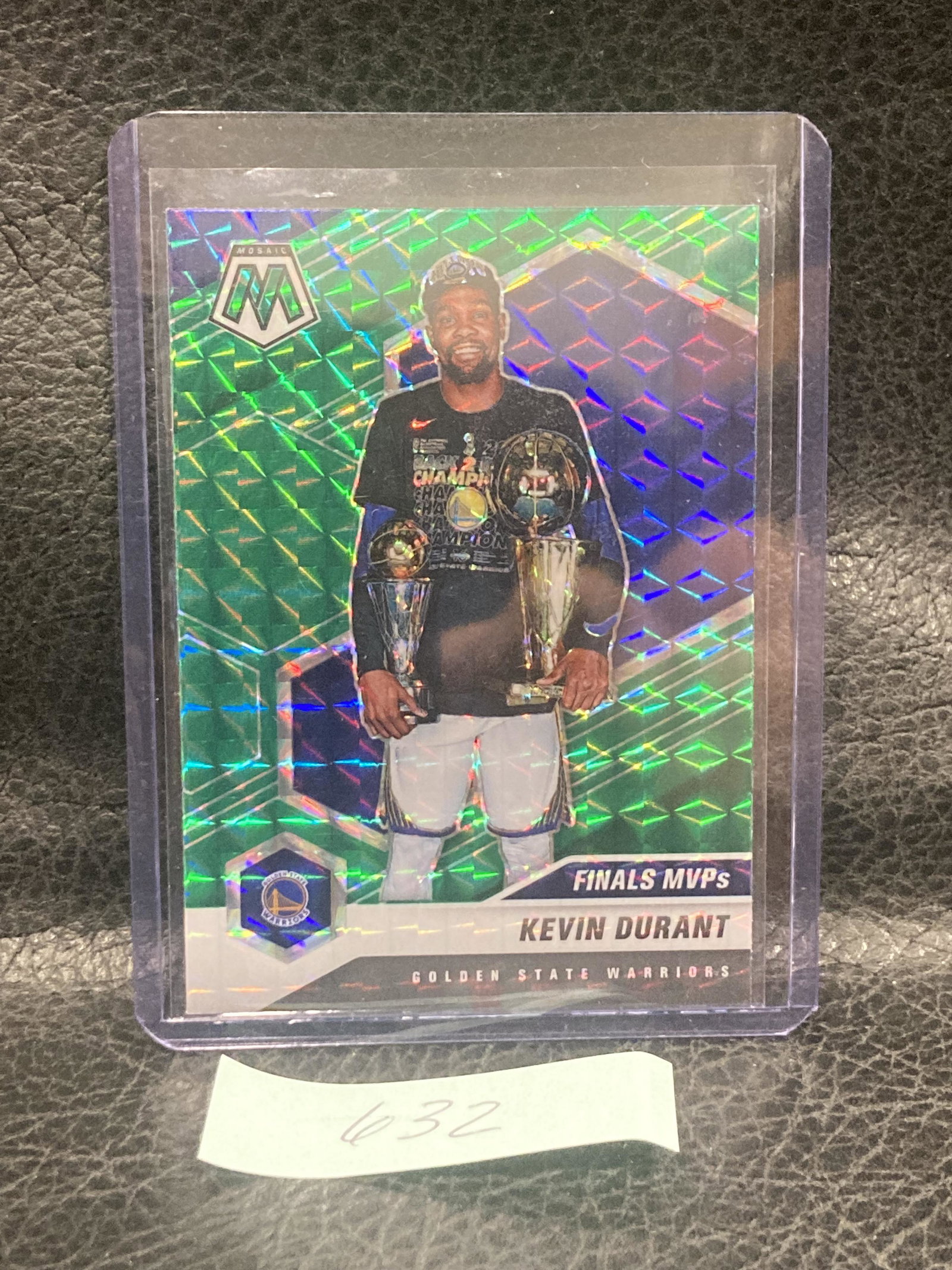 Kevin Durant 2020-21 Mosaic Warriors Finals Mvp Green Prizm #296: Kevin Durant 2020-21 Mosaic Warriors Finals Mvp Green Prizm #296