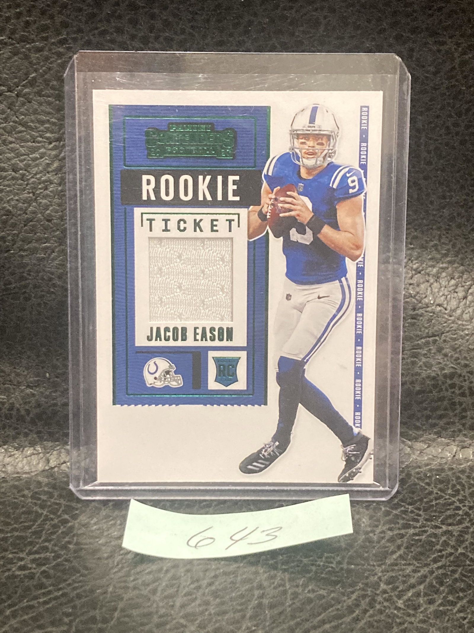 Jacob Eason 2020 Contenders Rookie Ticket Jersey Relic Green Rc Colts: Jacob Eason 2020 Contenders Rookie Ticket Jersey Relic Green Rc Colts