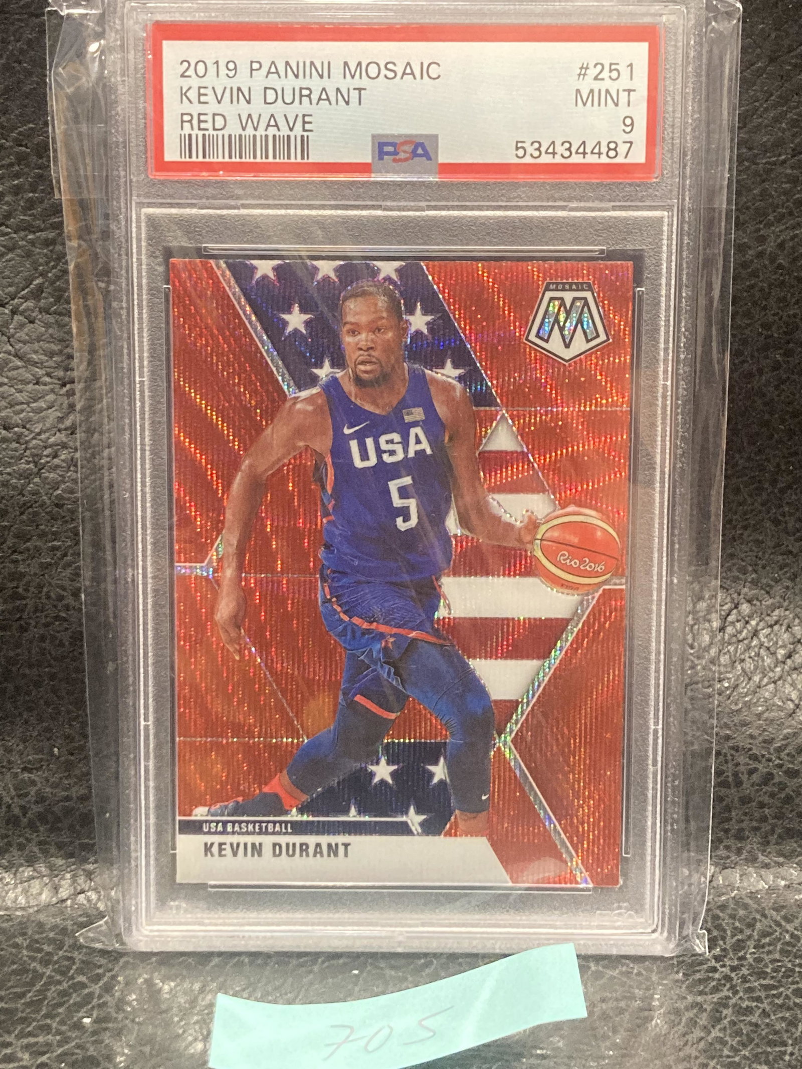 Kevin Durant 2019 Mosaic Usa Basketball Tmall Red Wave Prizm #251 Psa 9: Kevin Durant 2019 Mosaic Usa Basketball Tmall Red Wave Prizm #251 Psa 9