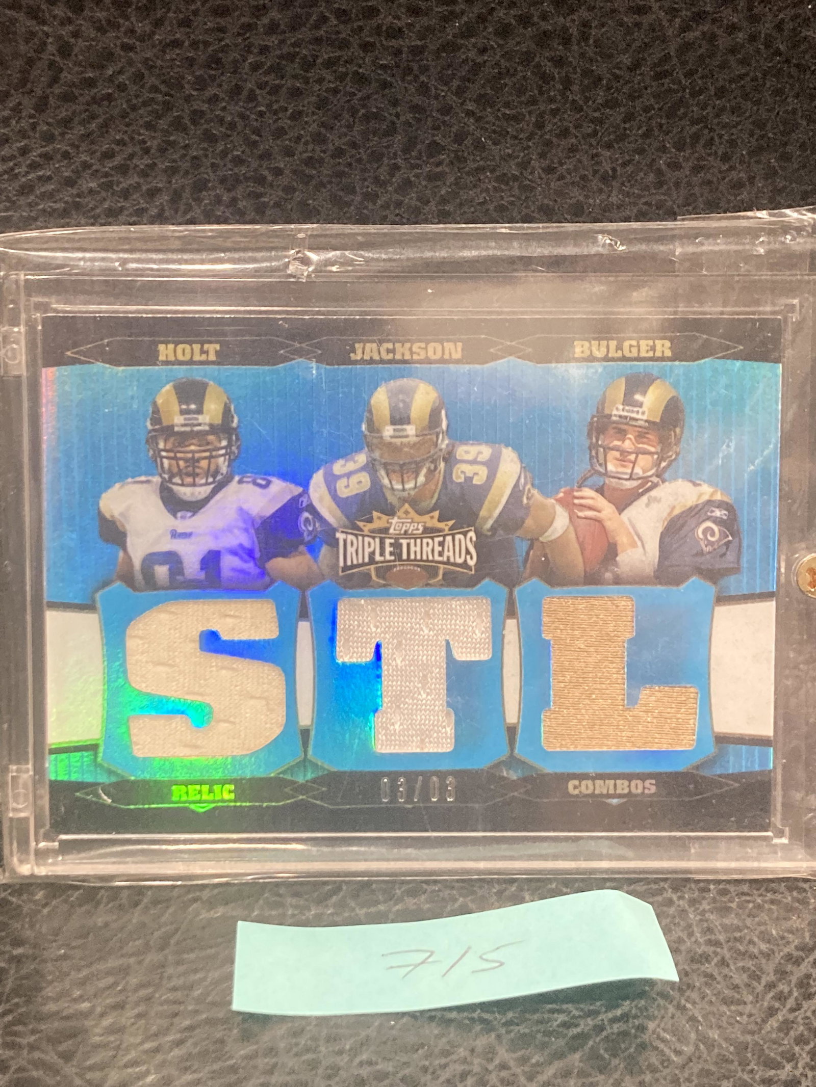 2006 Topps Triple Threads 3/3 Holt Jackson Bulger Gu Jersey Ssp: 2006 Topps Triple Threads 3/3 Holt Jackson Bulger Gu Jersey Ssp
