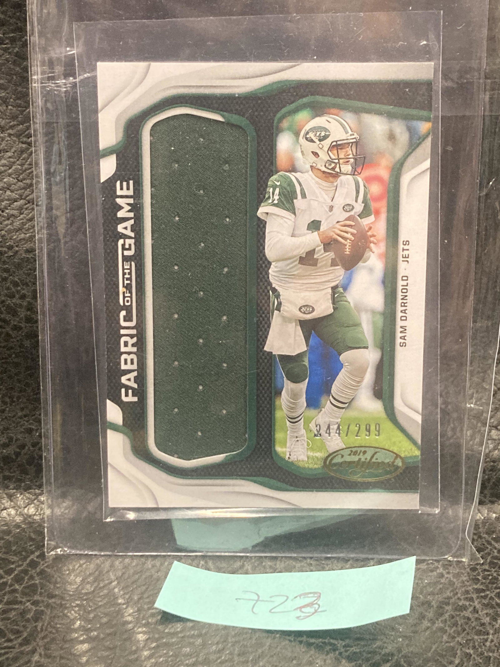 Sam Darnold 2019 Certified Fabric Of The Game /299 #FG-SD: Sam Darnold 2019 Certified Fabric Of The Game /299 #FG-SD