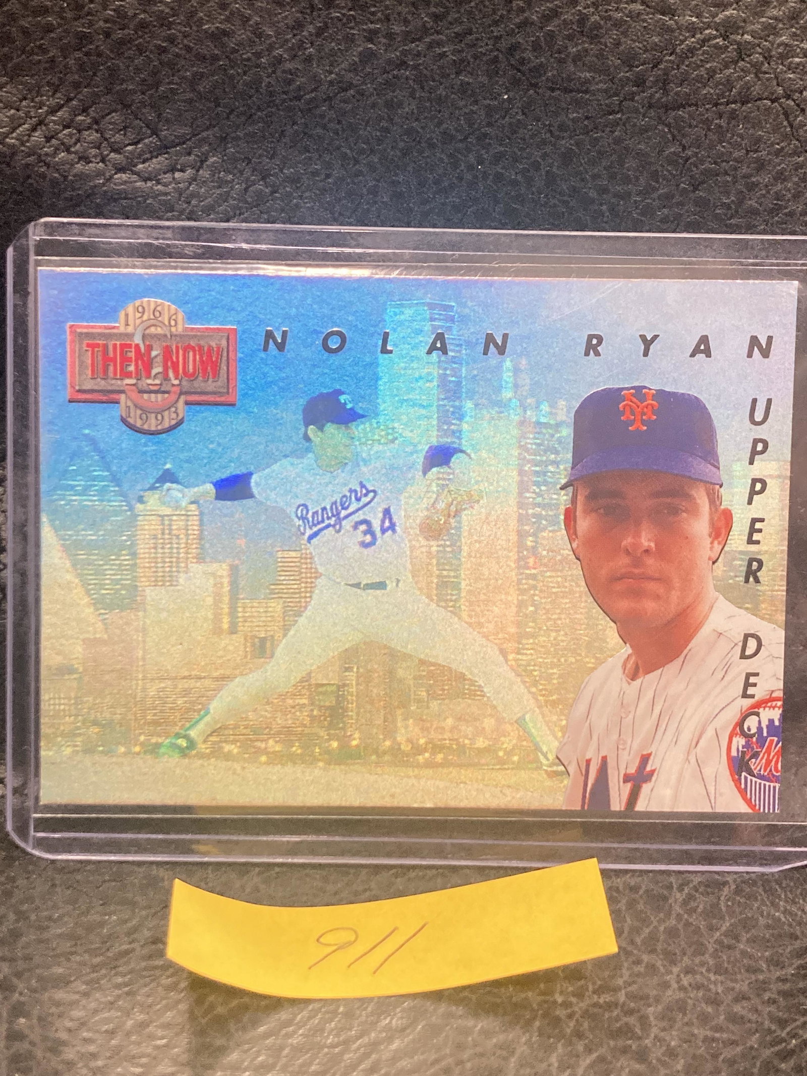 Nolan Ryan 1992 Upper Deck Baseball Then & Now Hologram New York Mets Rangers: Nolan Ryan 1992 Upper Deck Baseball Then & Now Hologram New York Mets Rangers