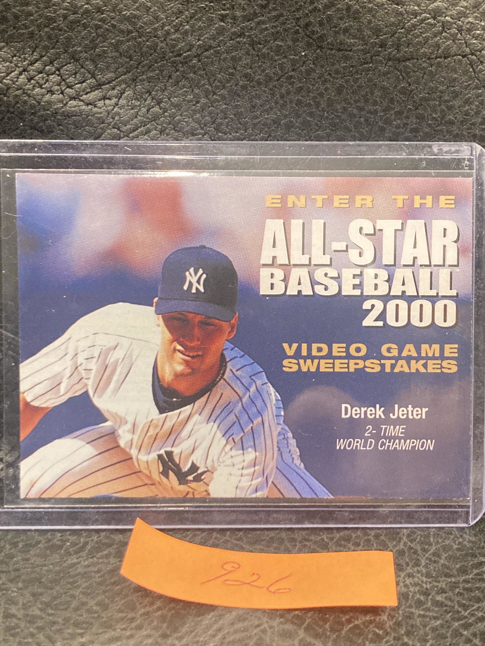 Derek Jeter 2000 Acclaim Sports All-Star Viideo Game Entry Form Yankees: Derek Jeter 2000 Acclaim Sports All-Star Viideo Game Entry Form Yankees