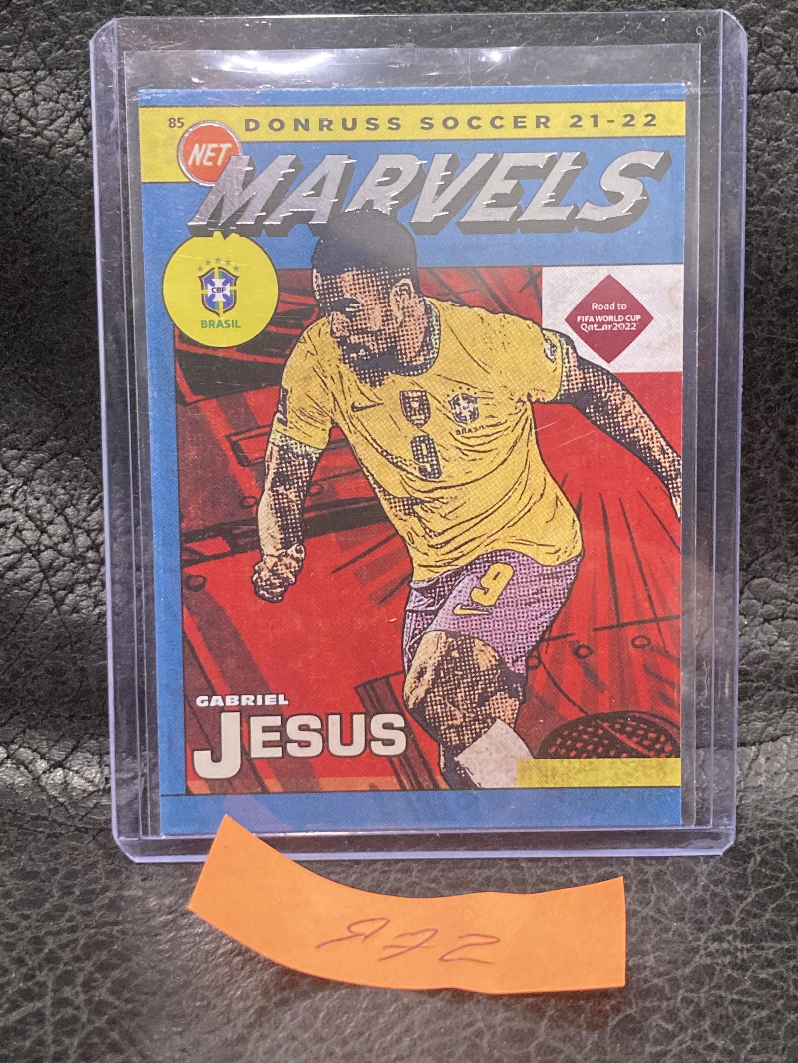 Gabriel Jesus 2021-22 Donruss Brazil Marvels #18 Road To Qatar: Gabriel Jesus 2021-22 Donruss Brazil Marvels #18 Road To Qatar
