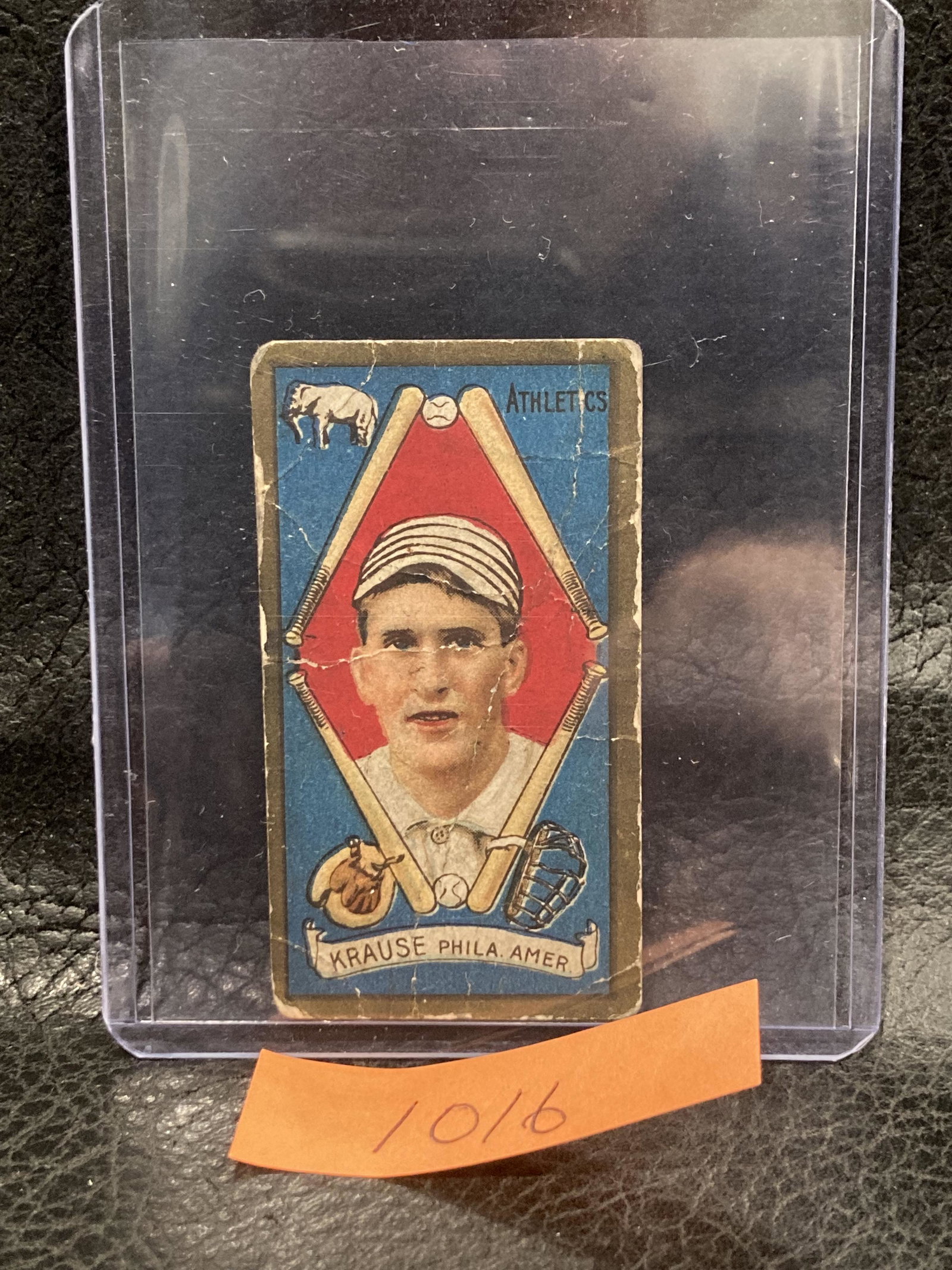 Harry Krause 1911 T205 Honest Long Cut Gold Border Philadelphia Athletics: Harry Krause 1911 T205 Honest Long Cut Gold Border Philadelphia Athletics