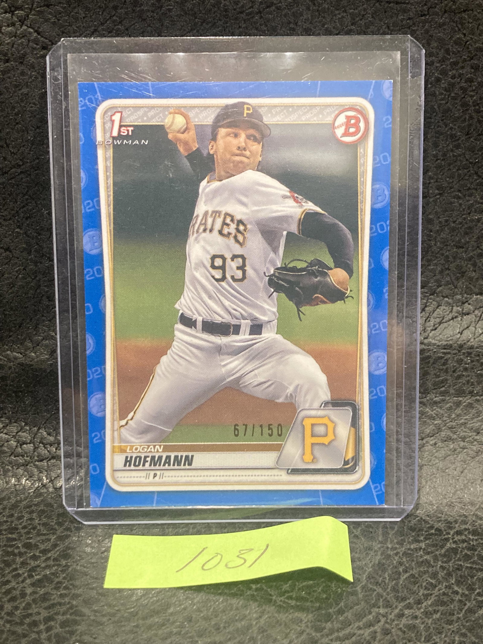 Logan Hofmann 2020 Bowman Draft 1st Blue Parallel /150 Pirates: Logan Hofmann 2020 Bowman Draft 1st Blue Parallel /150 Pirates