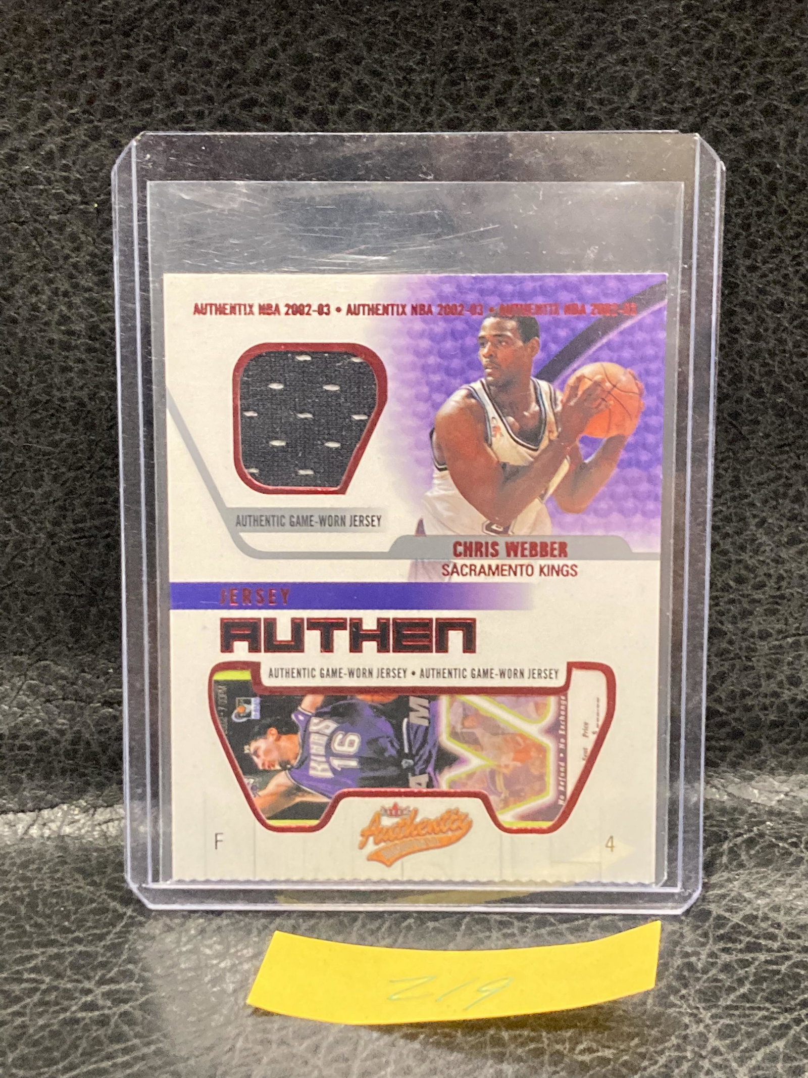 Chris Webber 2002-03 Fleer Authentix Jersey Authentix Ripped #JA-CW Hof Kings: Chris Webber 2002-03 Fleer Authentix Jersey Authentix Ripped #JA-CW Hof Kings