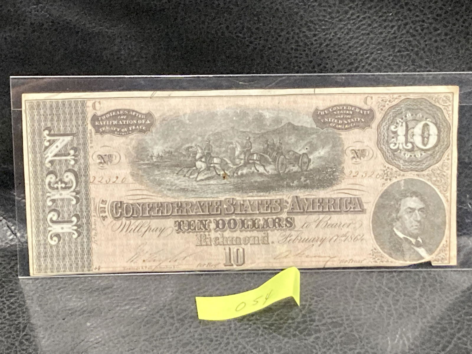 1864 $10 Confederate Civil War Currency Richmond Obsolete Note Ten Dollar: 1864 $10 Confederate Civil War Currency Richmond Obsolete Note Ten Dollar