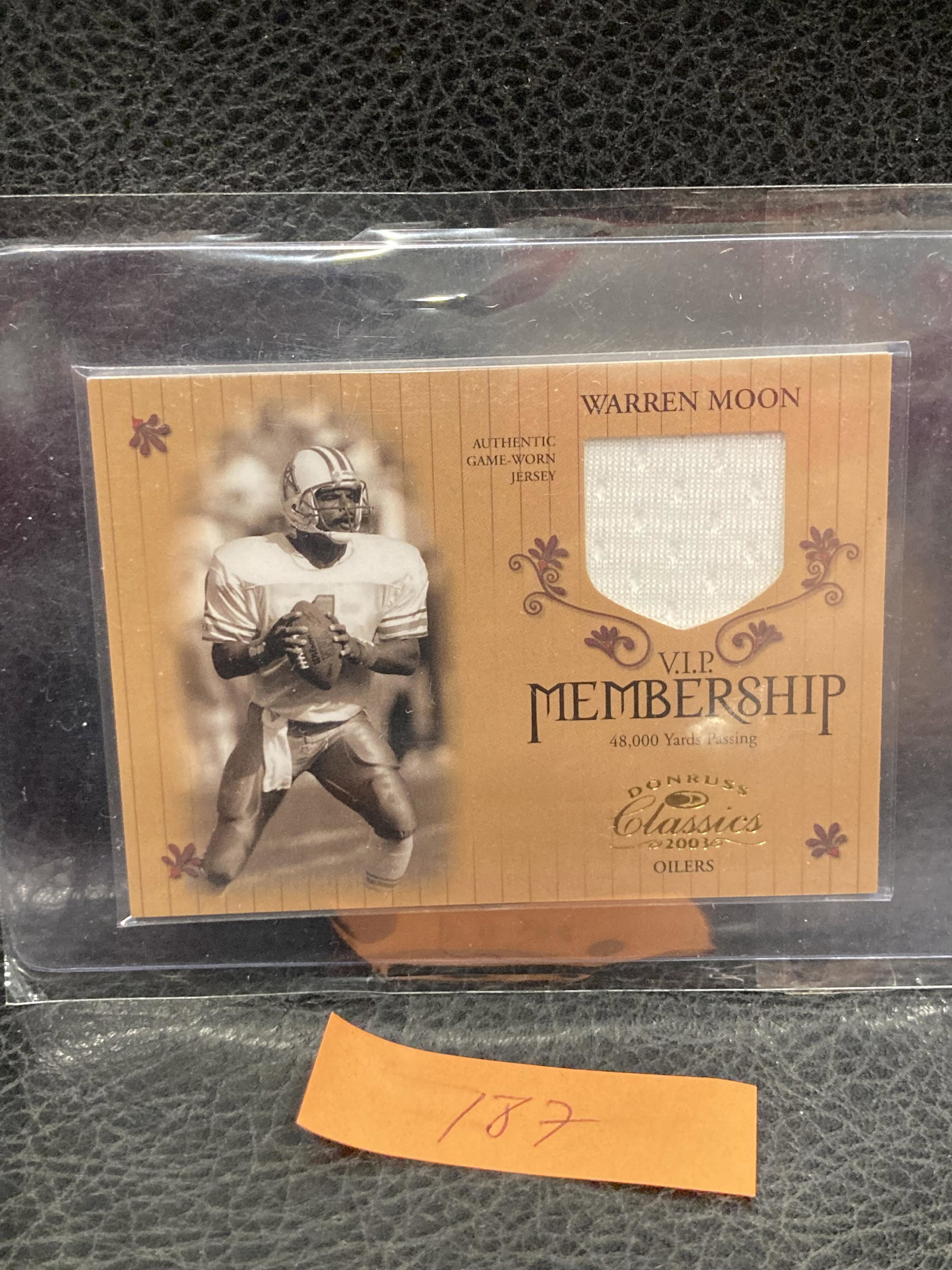 Warren Moon Oilers Auto Jersey # /400 2003 Donruss Classic Vip Membership Game Used: Warren Moon Oilers Auto Jersey # /400 2003 Donruss Classic Vip Membership Game Used
