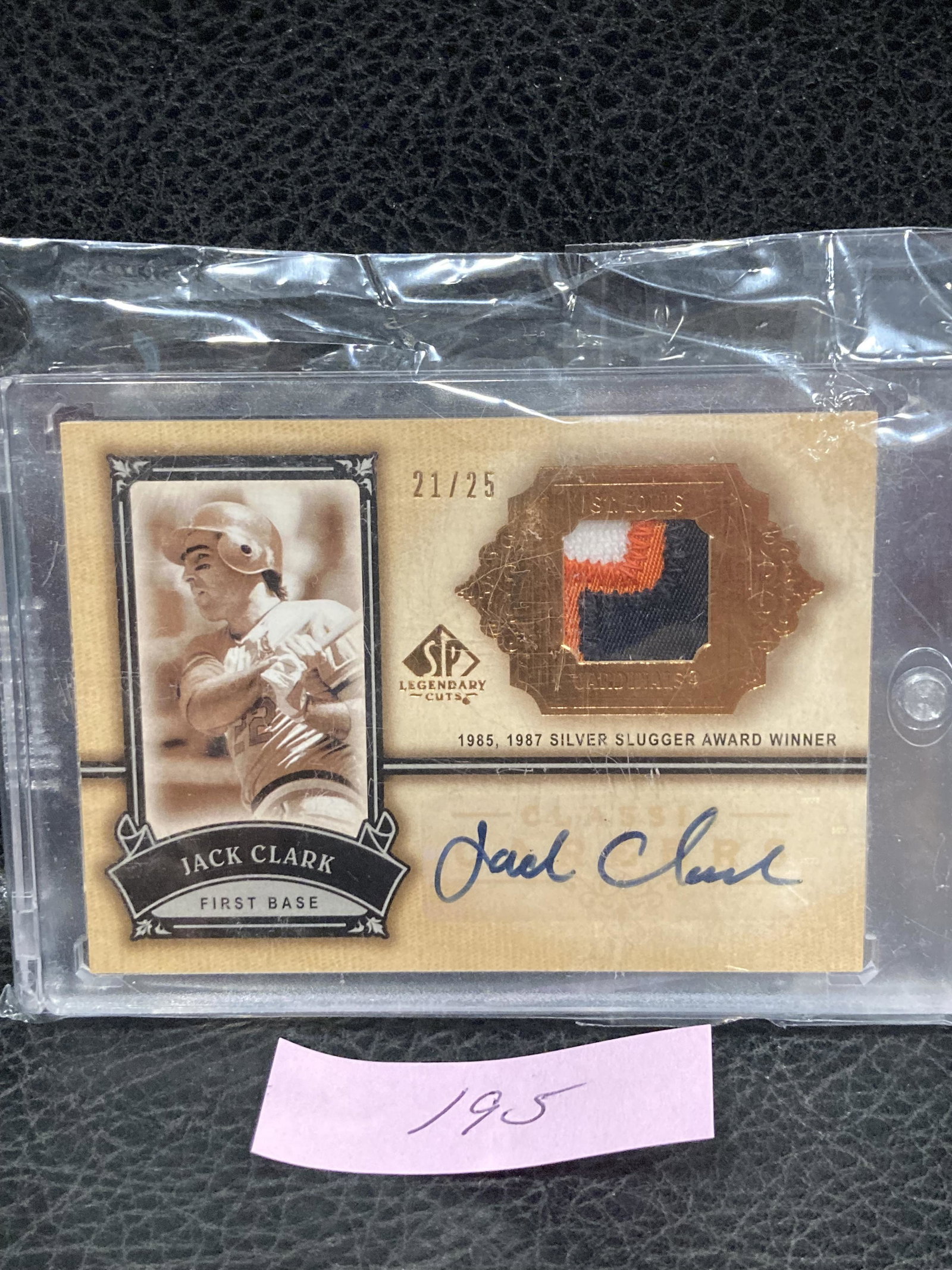 Jack Clark 2005 Sp Legendary Cuts Classic Careers Jersey Auto Patch Game Used #CC-JC: Jack Clark 2005 Sp Legendary Cuts Classic Careers Jersey Auto Patch Game Used #CC-JC