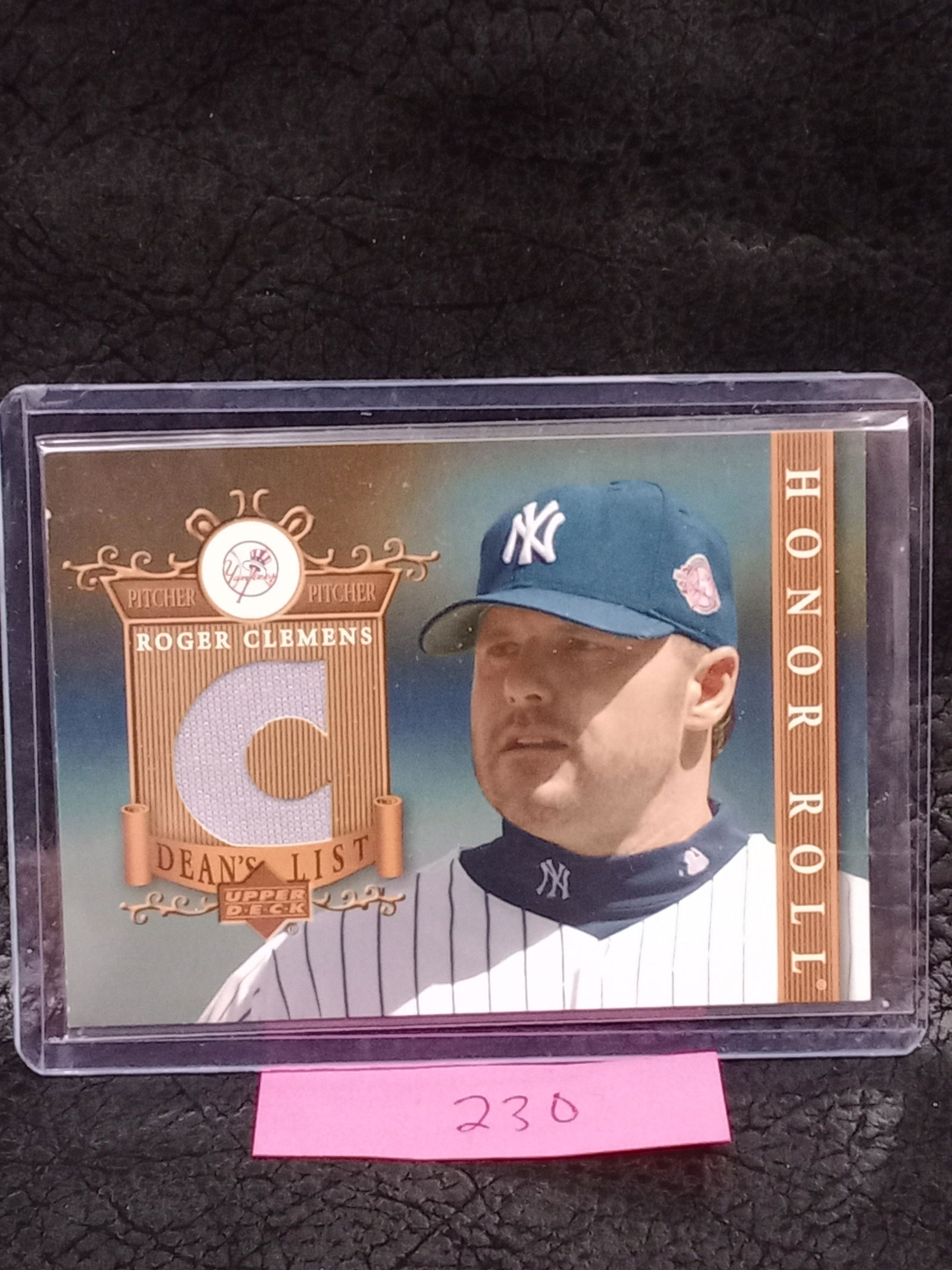 Roger Clemens 2003 Yankees Upper Deck Honor Roll Deans List Jerseys #RC1: Roger Clemens 2003 Yankees Upper Deck Honor Roll Deans List Jerseys #RC1