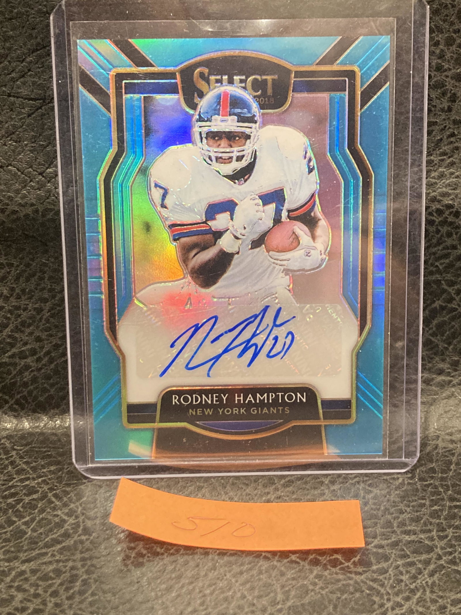 Rodney Hampton 2018 Panini Select Signatures Blue Prizm /49 Giants Auto: Rodney Hampton 2018 Panini Select Signatures Blue Prizm /49 Giants Auto
