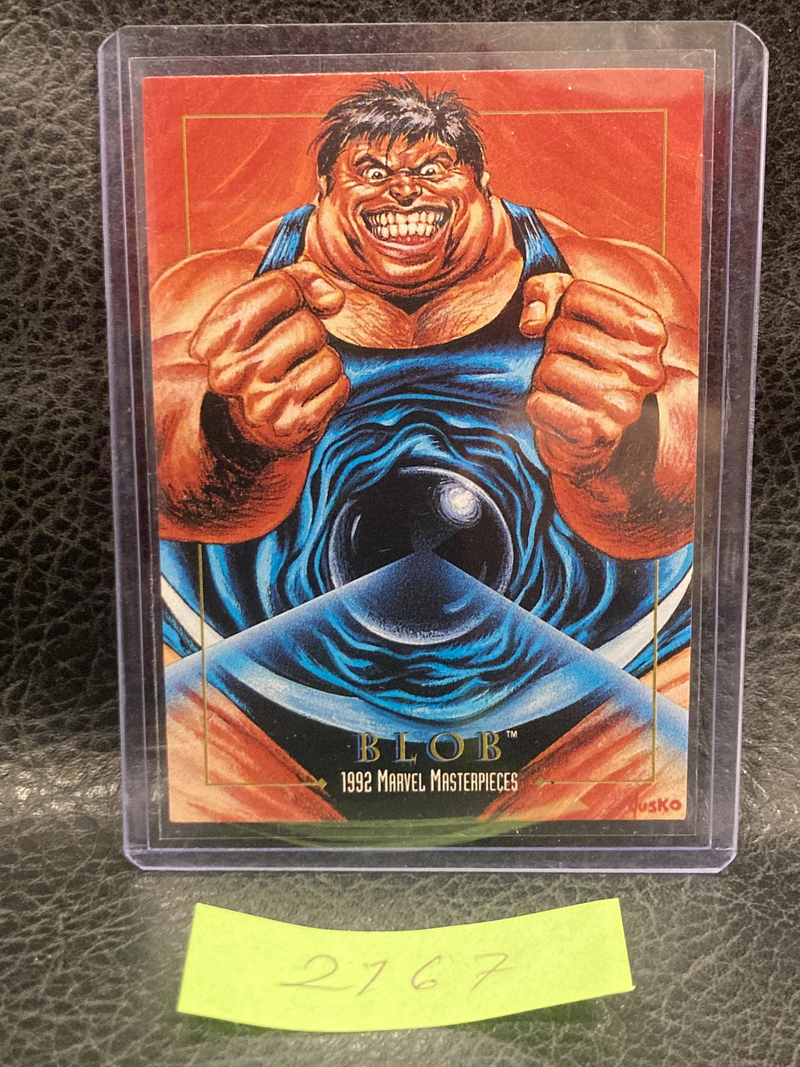 1992 Marvel Masterpieces Base Trading Card Blob #1 Art by Joe Jusco: 1992 Marvel Masterpieces Base Trading Card Blob #1 Art by Joe Jusco