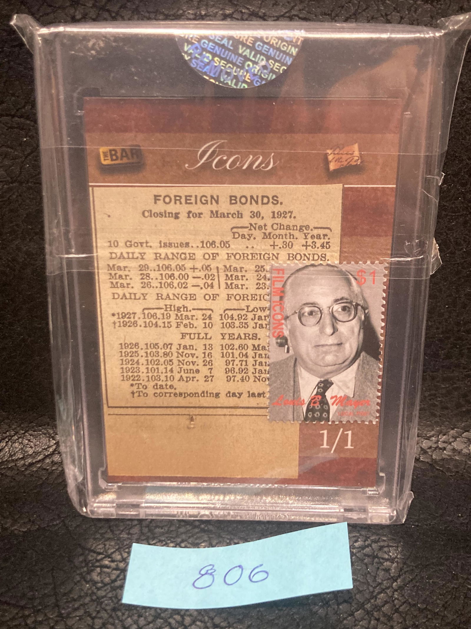 Louis B Mayer 2019 The Bar Historical Ed 1927 Newspaper Stamp Relic 1/1 (1 of 2)