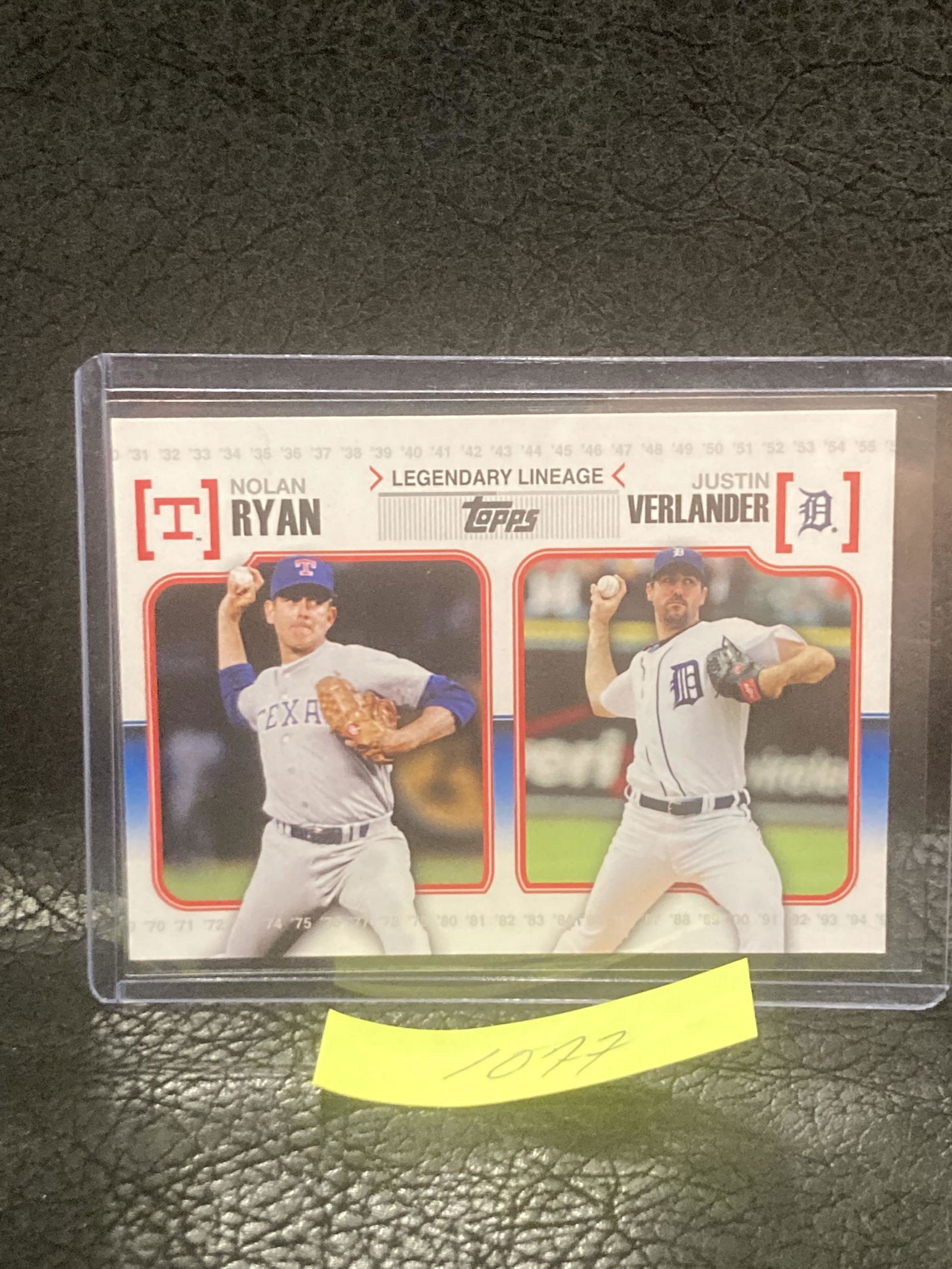 Nolan Ryan Justin Verlander 2010 Topps Legendary Lineage Insert Card #LL53 (1 of 2)