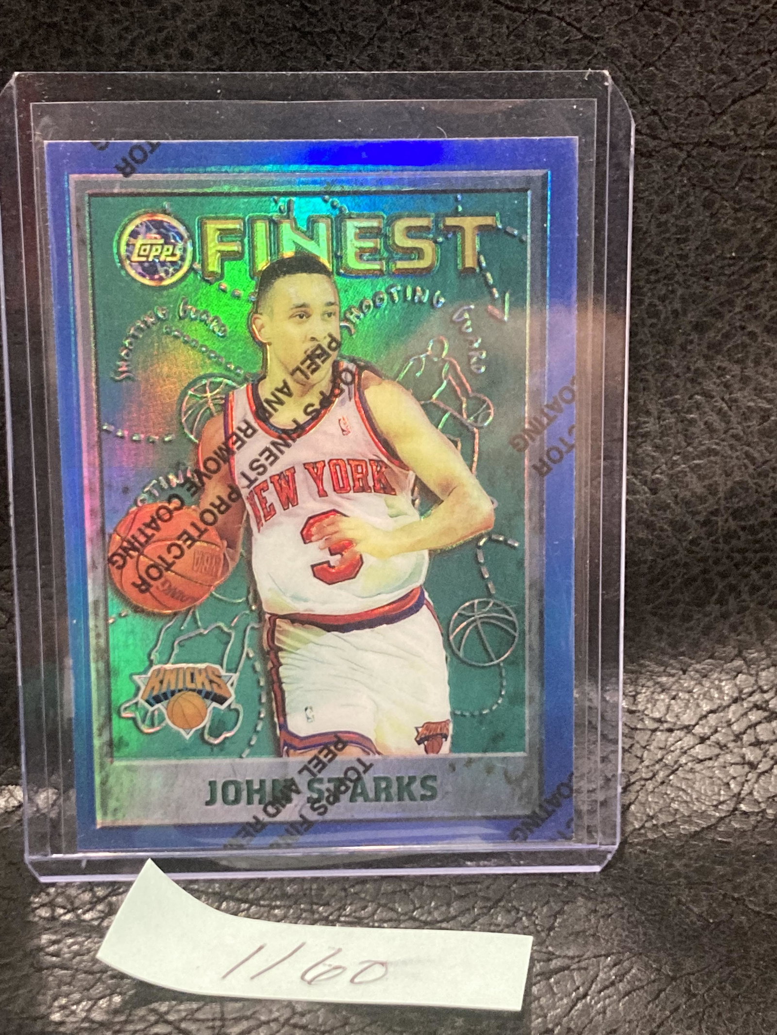 John Starks 1995-96 Topps Finest Refractor Knicks #3: John Starks 1995-96 Topps Finest Refractor Knicks #3