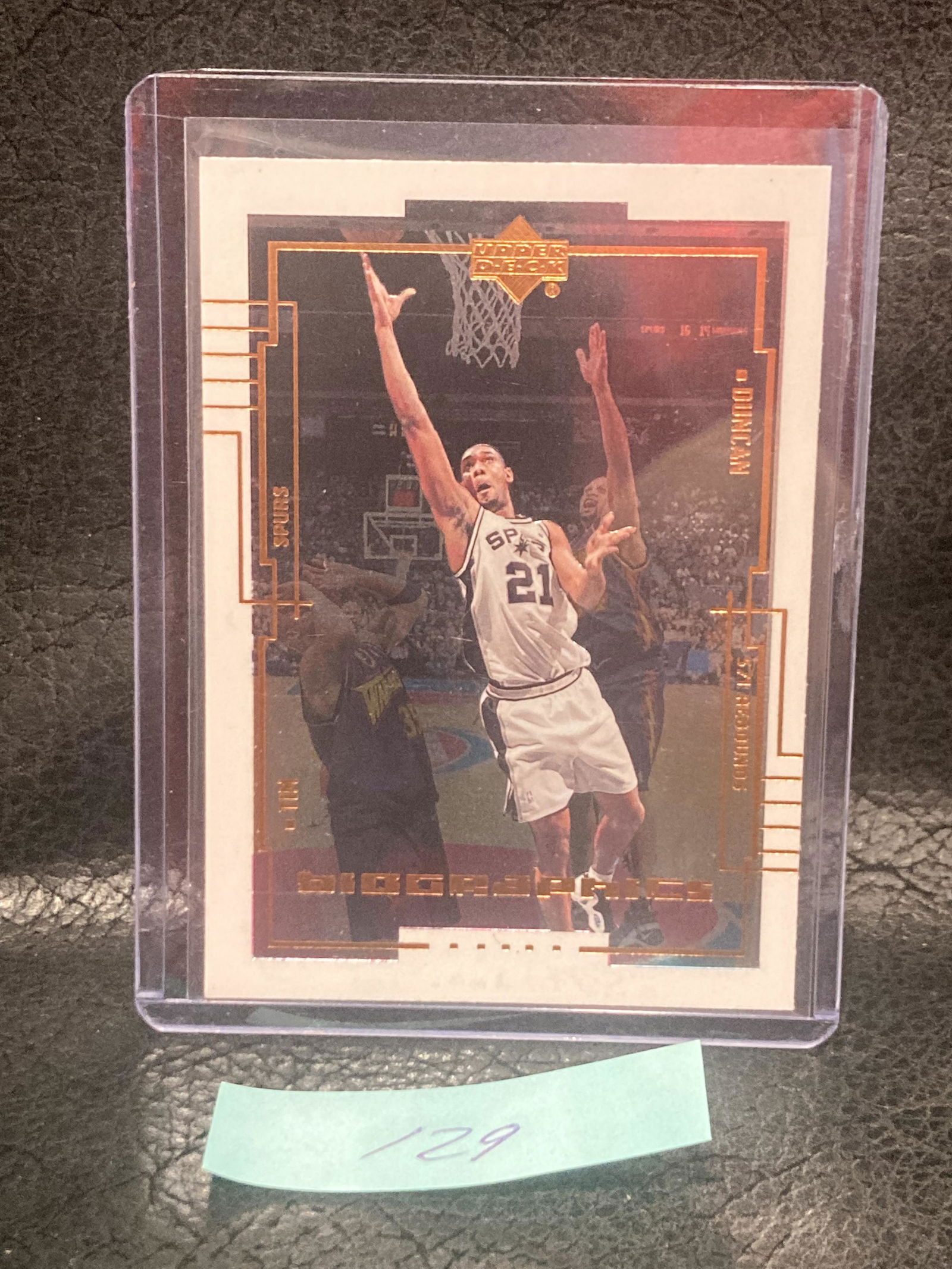 Tim Duncan 1999-00 Upper Deck Basketball Basketball Biographics #B14 Spurs (1 of 2)