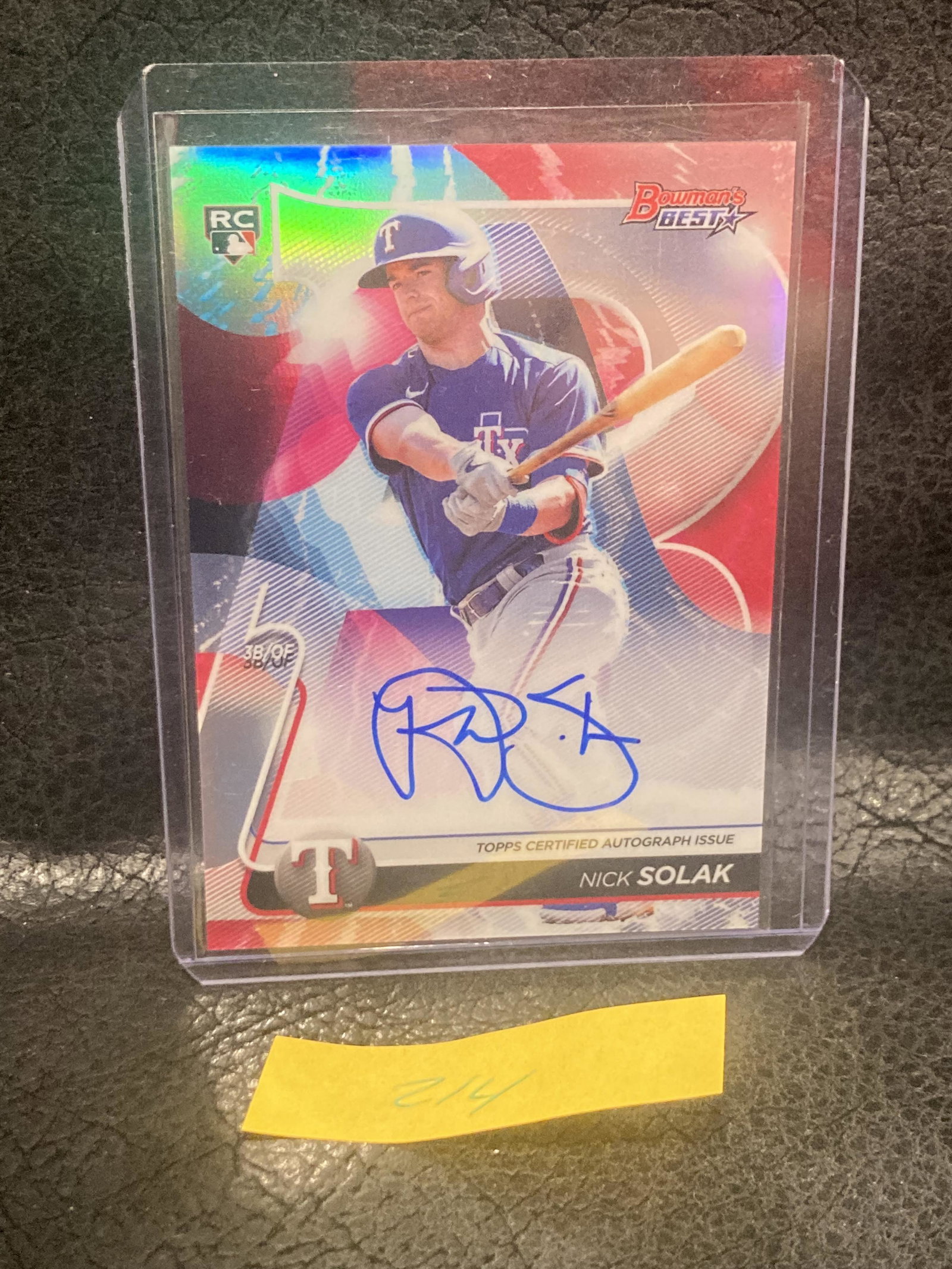 Nick Solak 2020 Bowmans Best Best Of 2020 Refractor Auto Rc Texas Rangers Sprc (1 of 2)