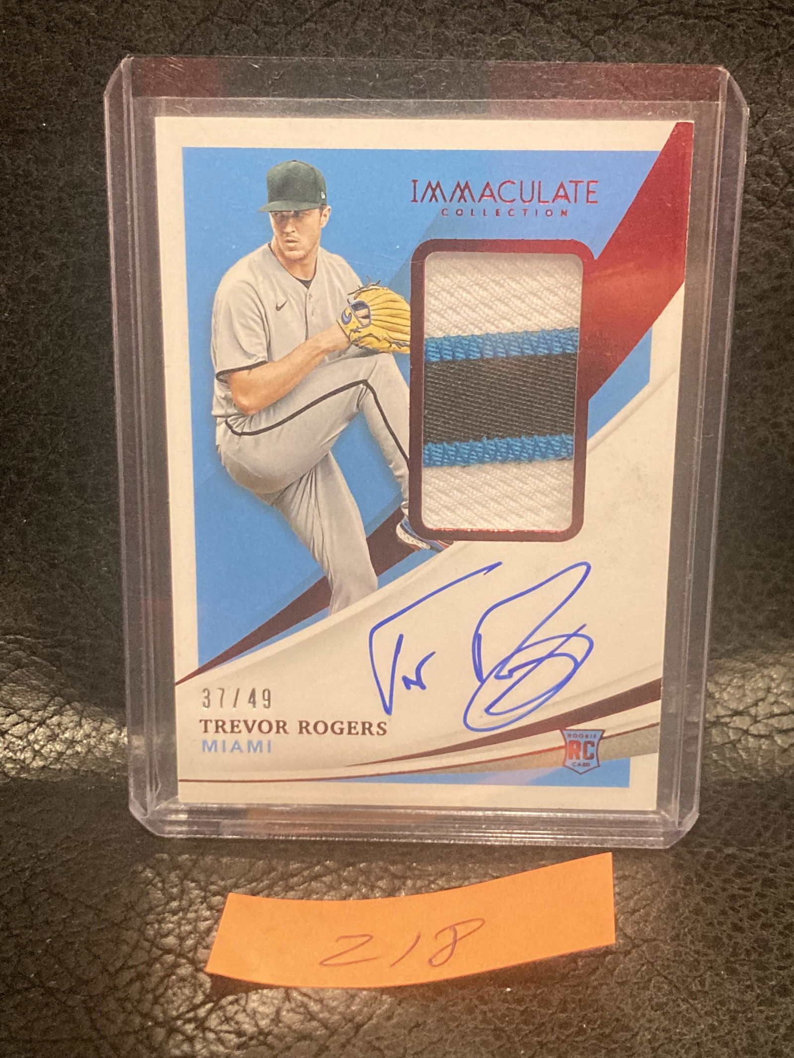 Trevor Rodgers 2021 Panini Immaculate Rookie Auto Relic /49 Miami Marlins #158 Rpa (1 of 2)