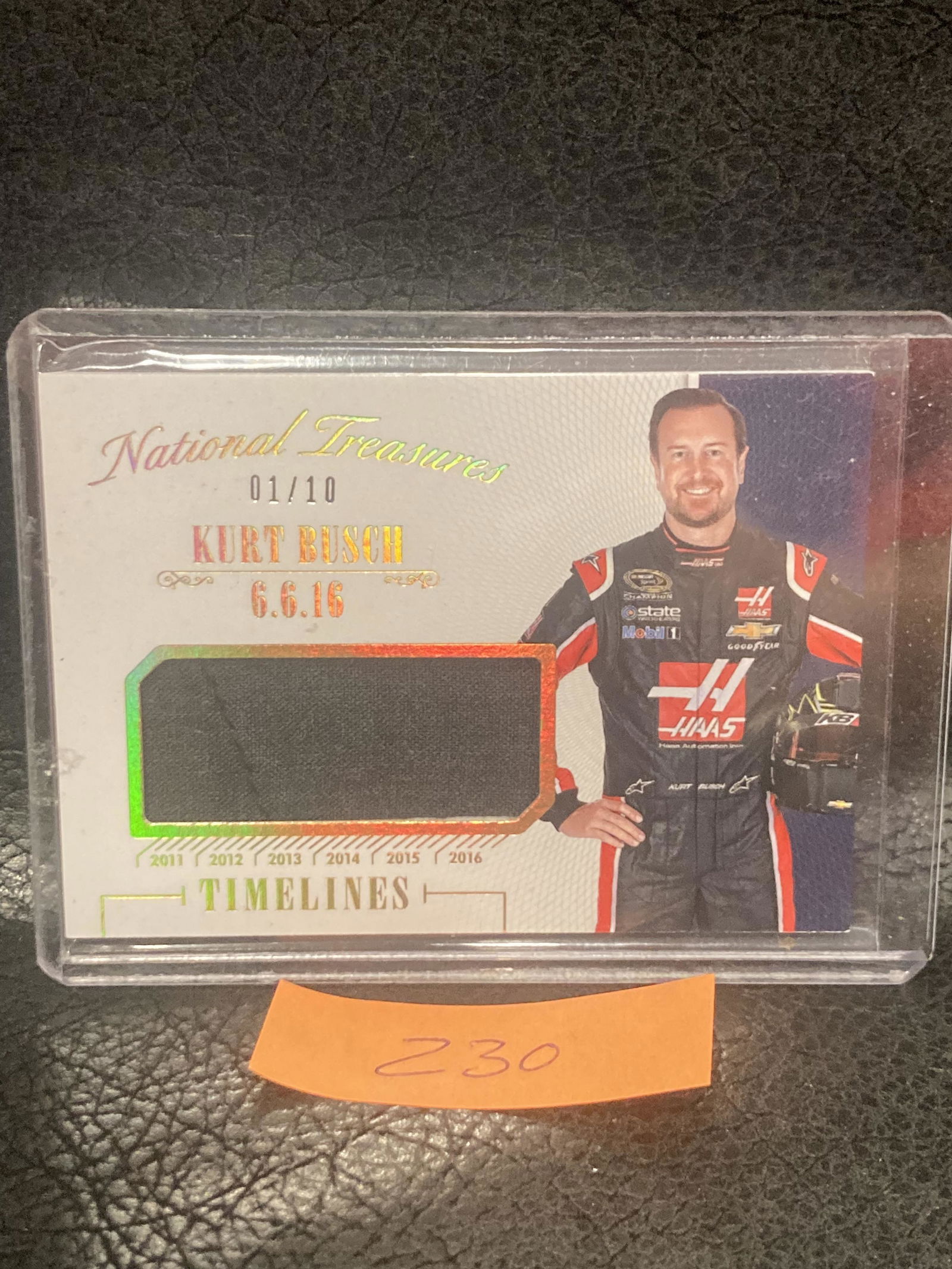 Kurt Busch 2016 Panini National Treasures Timelines Patches Gold /10 Nascar (1 of 2)