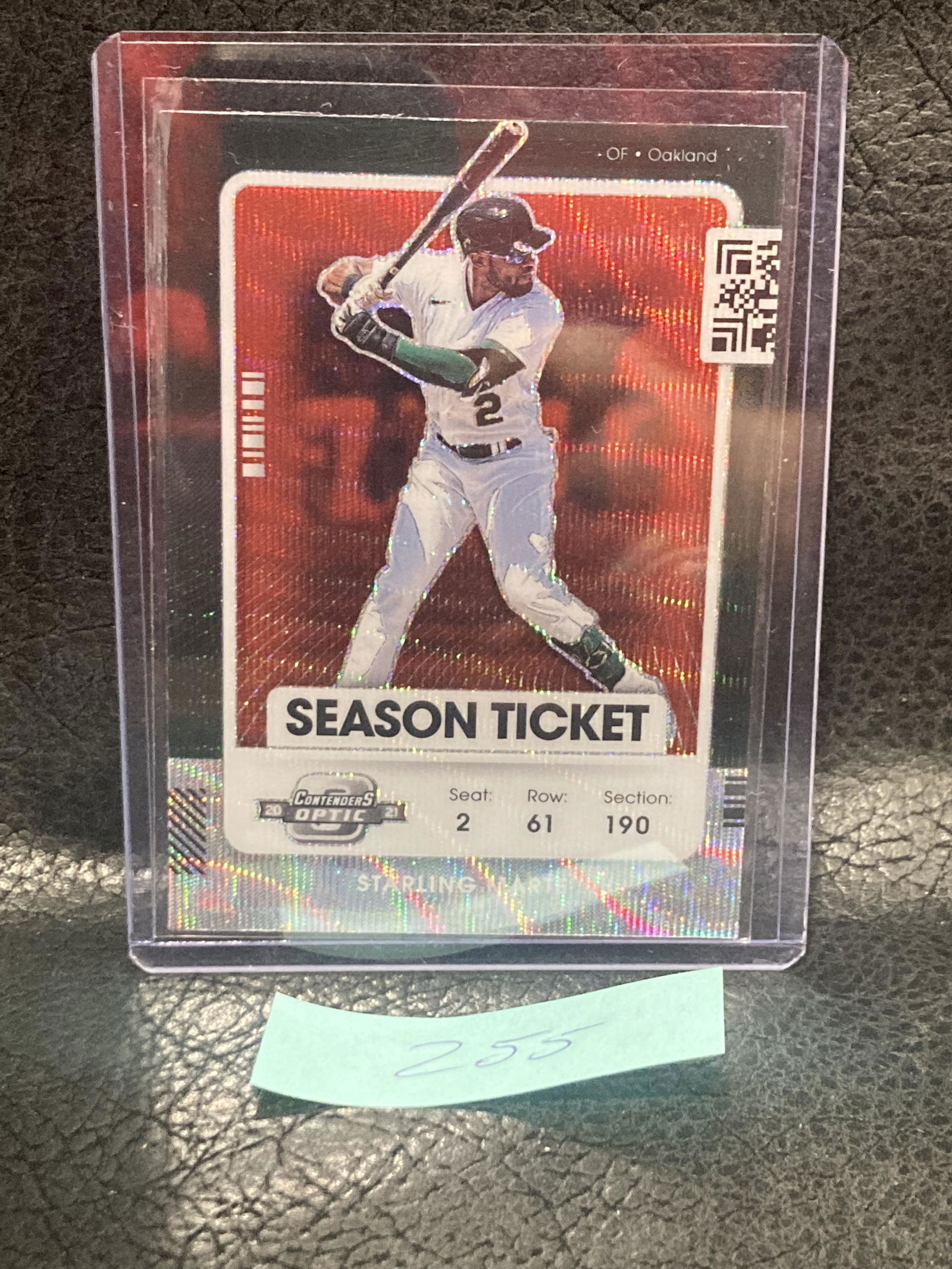 Starling Marte 2021 Panini Contenders Optic Red Wave Season Ticket #52 Oakland (1 of 2)