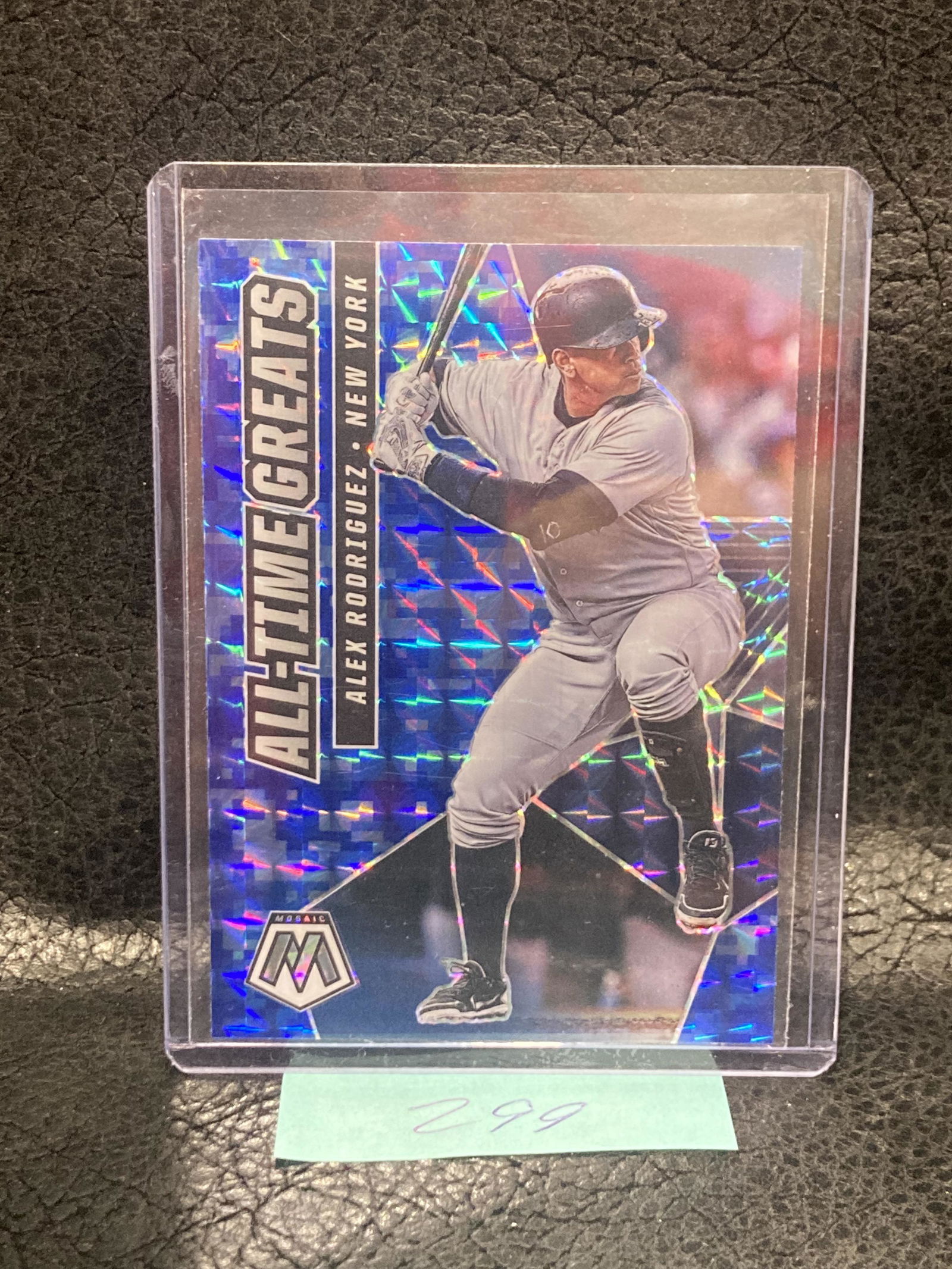 Alex Rodriguez 2021 Panini Mosaic All Time Greats Insert Blue Camo Prizm Yankees (1 of 2)