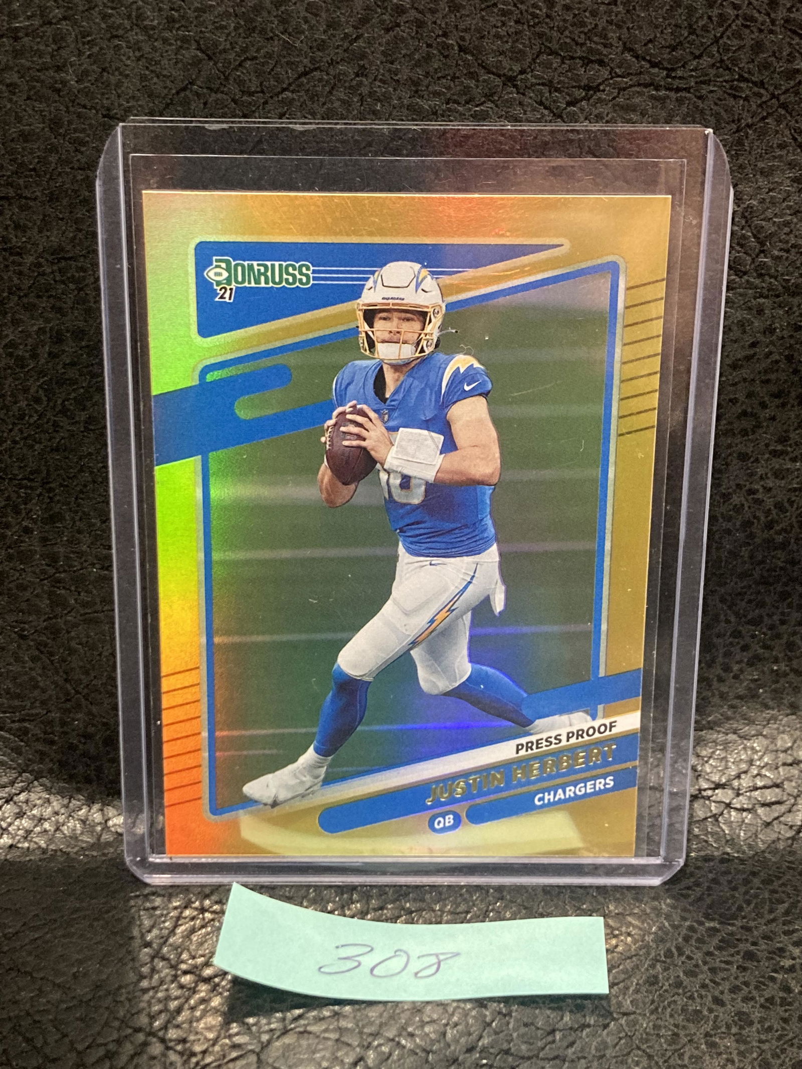 Justin Herbert 2021 Donruss Gold Press Proof Holo #70 Chargers (1 of 2)