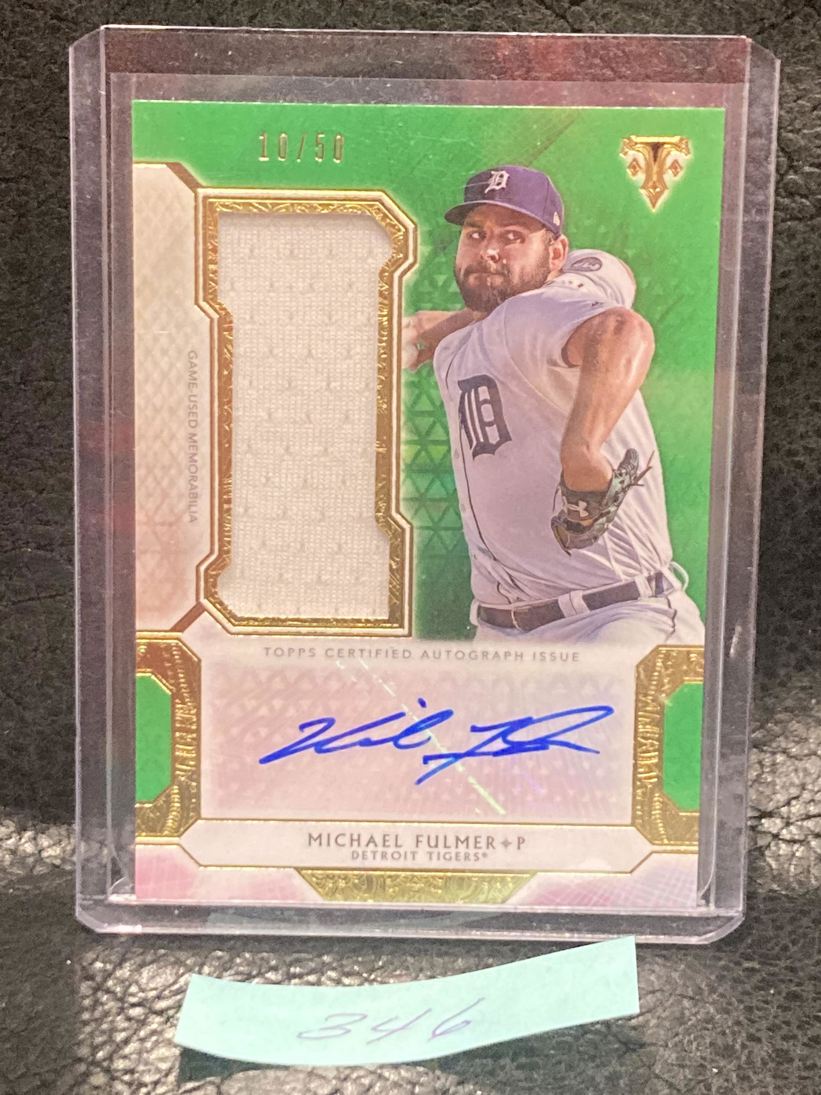 Michael Fulmer 2018 Triple Threads Auto Jumbo Jersey #'D #/50 Detroit Tigers (1 of 2)