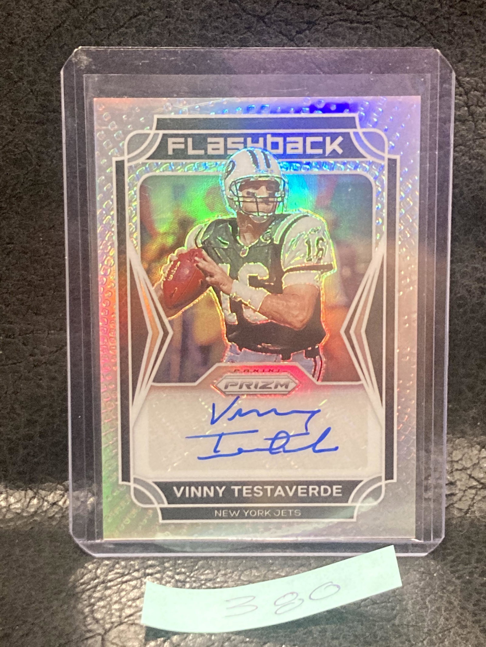 Vinny Testaverde 2021 Panini Prizm Flashback Green Scope Auto Autograph /99 Jets: Vinny Testaverde 2021 Panini Prizm Flashback Green Scope Auto Autograph /99 Jets