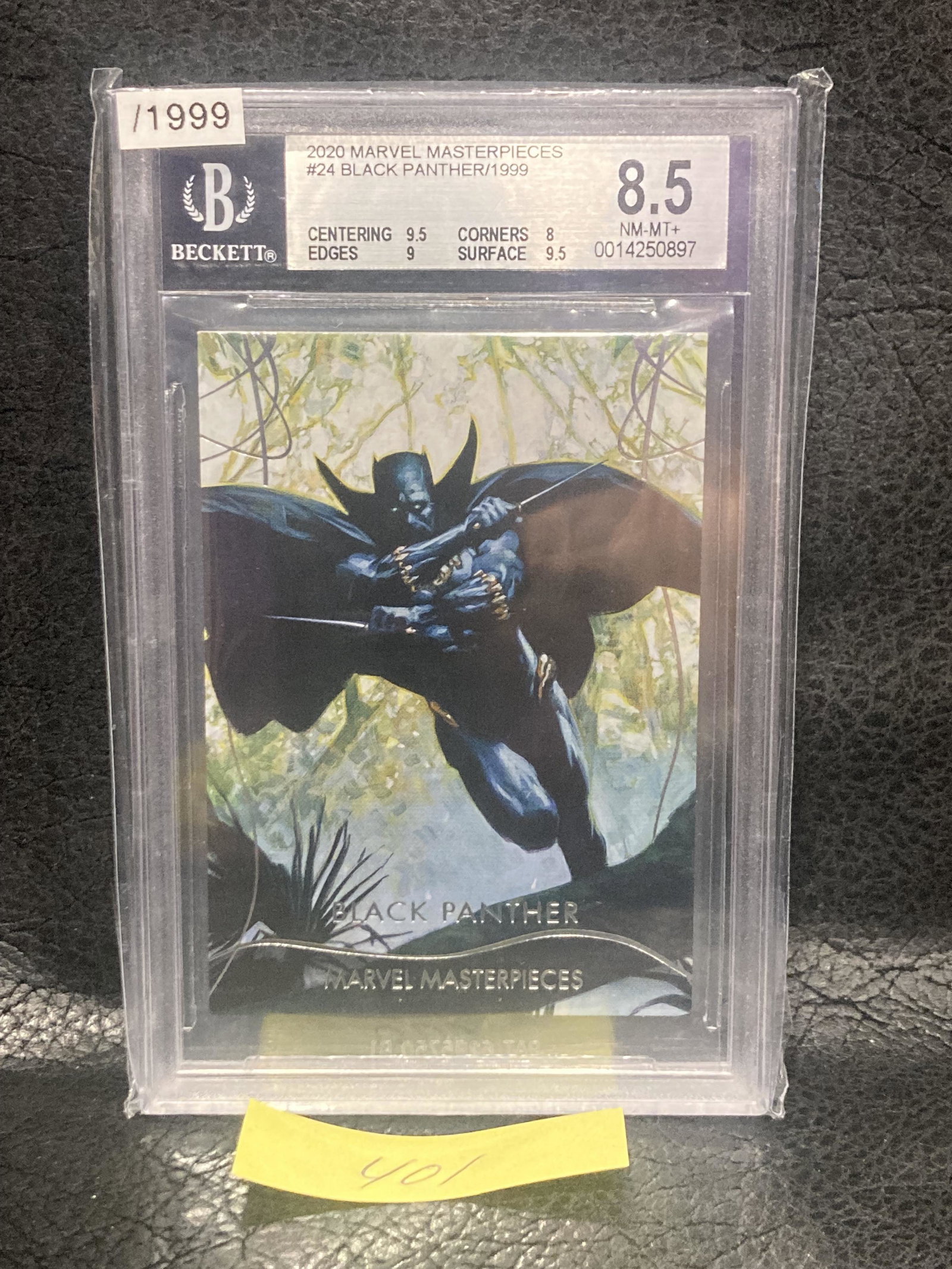 Black Panther 2020 Upper Deck Marvel Masterpieces Base Card #24 Serial #1170/1999 8.5 Bgs: Black Panther 2020 Upper Deck Marvel Masterpieces Base Card #24 Serial #1170/1999 8.5 Bgs