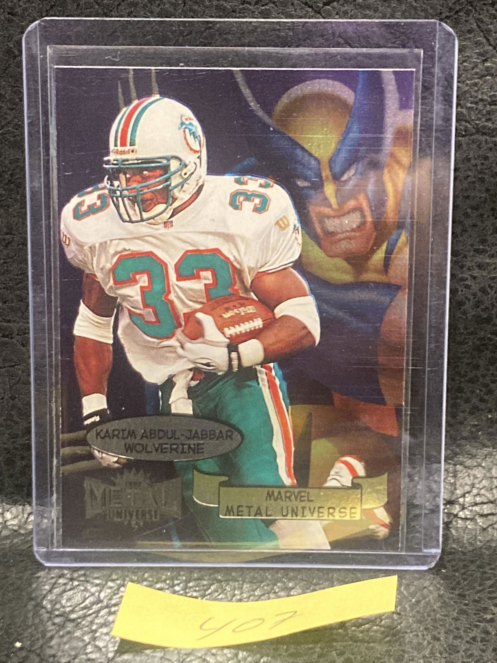 Karim Abduljabbar Wolverine 1997 Skybox Metal Universe #9 Marvel Football Card Dolphins (1 of 2)