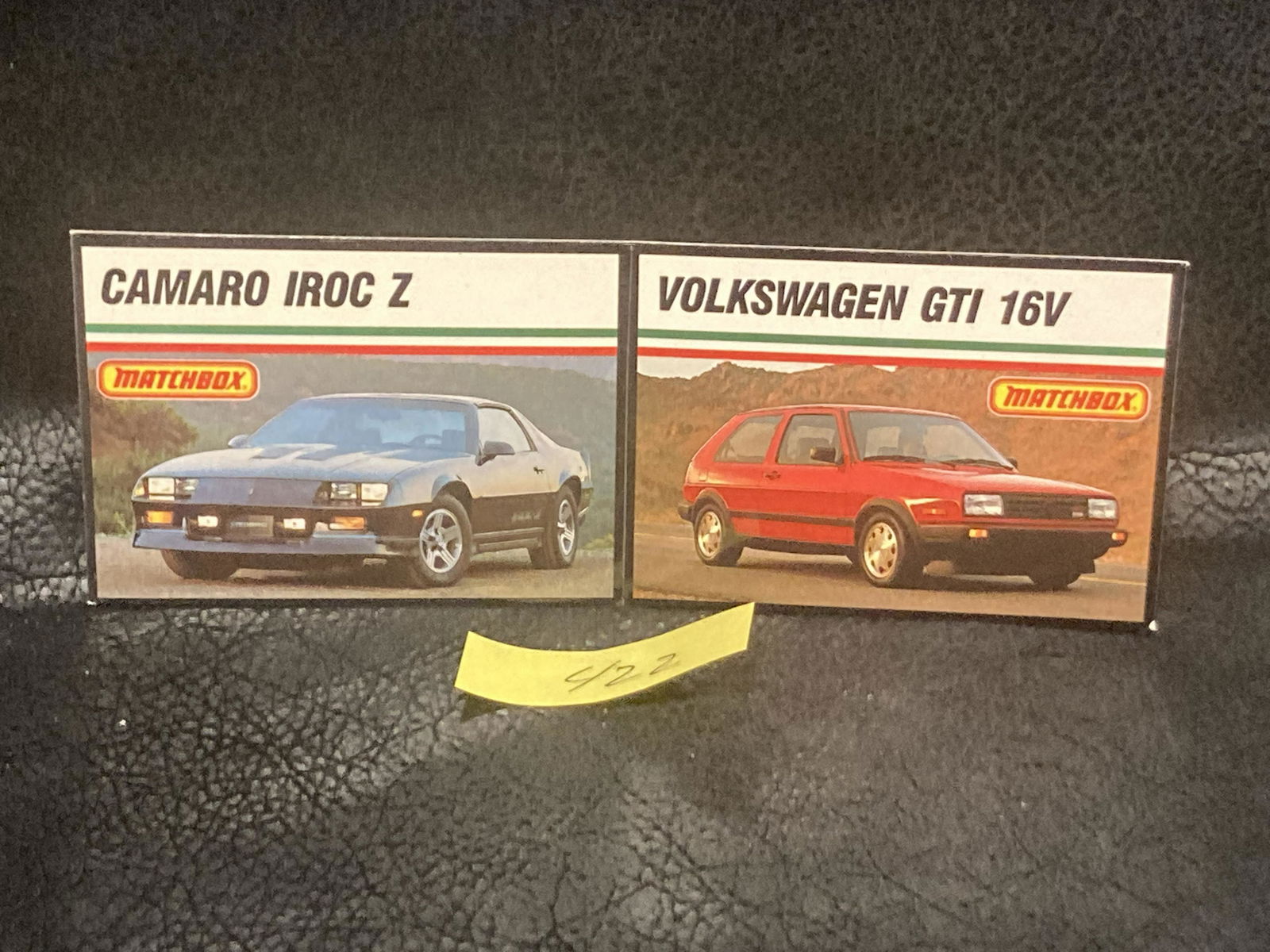 1989 Matchbox Collector Cards Camaro Iroc Z: 1989 Matchbox Collector Cards Camaro Iroc Z