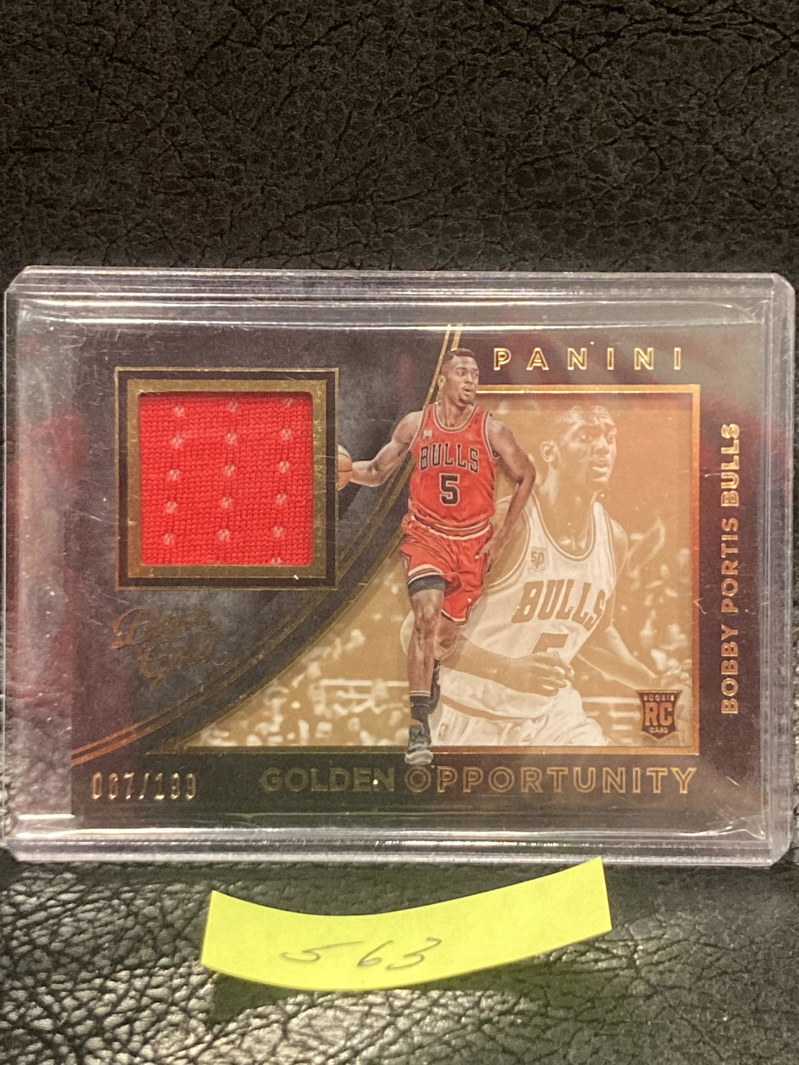 Bobby Portis 2015-16 Panini Black Gold Player Worn Material Card 4 #/199 Bulls (1 of 2)