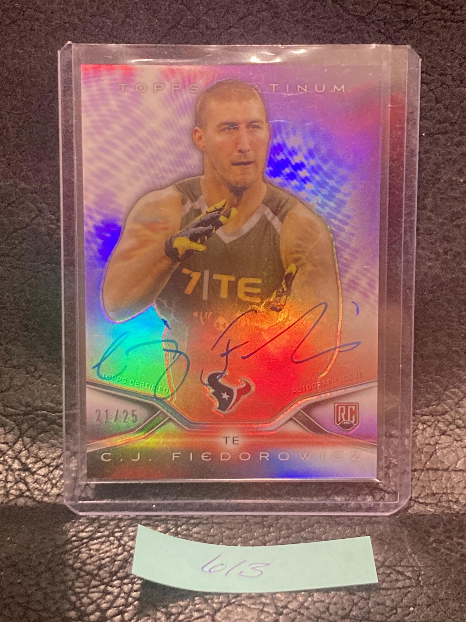 Cj Fiedorowicz 2014 Topps Platinum Refractor  /25 #67 Rookie Auto Rc (1 of 2)