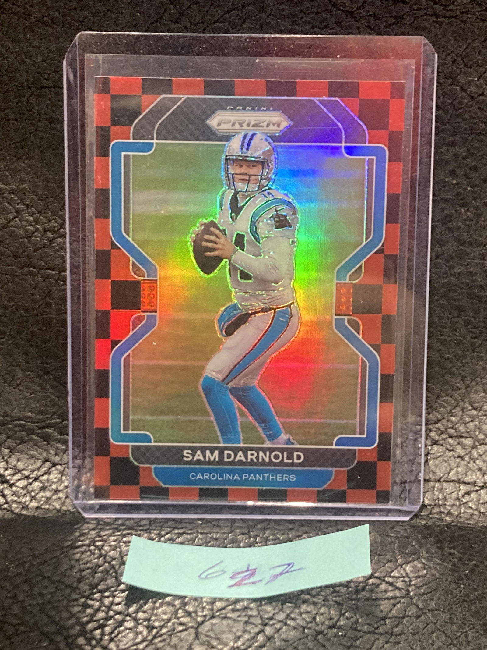 Sam Darnold 2021 Panini Nfl Prizm Ssp Black Red Checker Board Panthers (1 of 2)