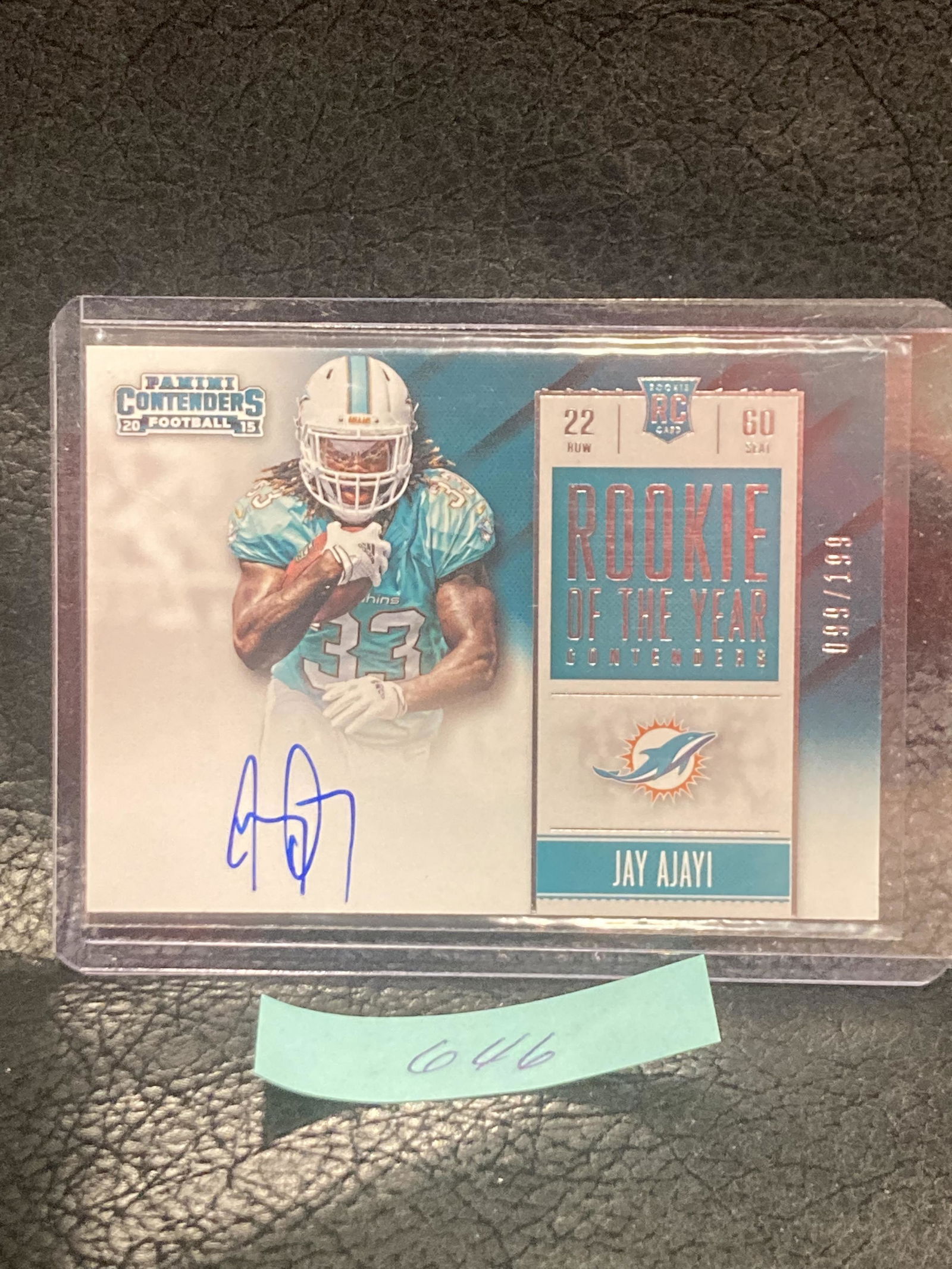 Jay Ajayi 2015 Panini Contenders #/199 Rookie Of The Year Contenders Auto Rc (1 of 2)