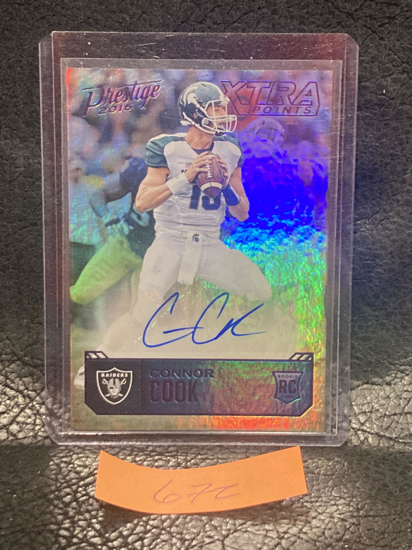 Connor Cook 2016 Prestige Signatures Xtra Points Purple /100 #CC Rookie Auto Rc Spartans (1 of 2)