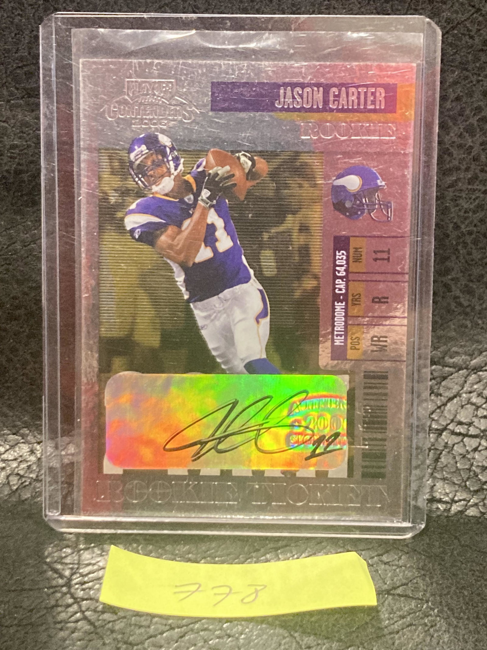 Jason Carter 06 Playoff Contenders Rookie Ticket Auto Minnesota Vikings: Jason Carter 06 Playoff Contenders Rookie Ticket Auto Minnesota Vikings