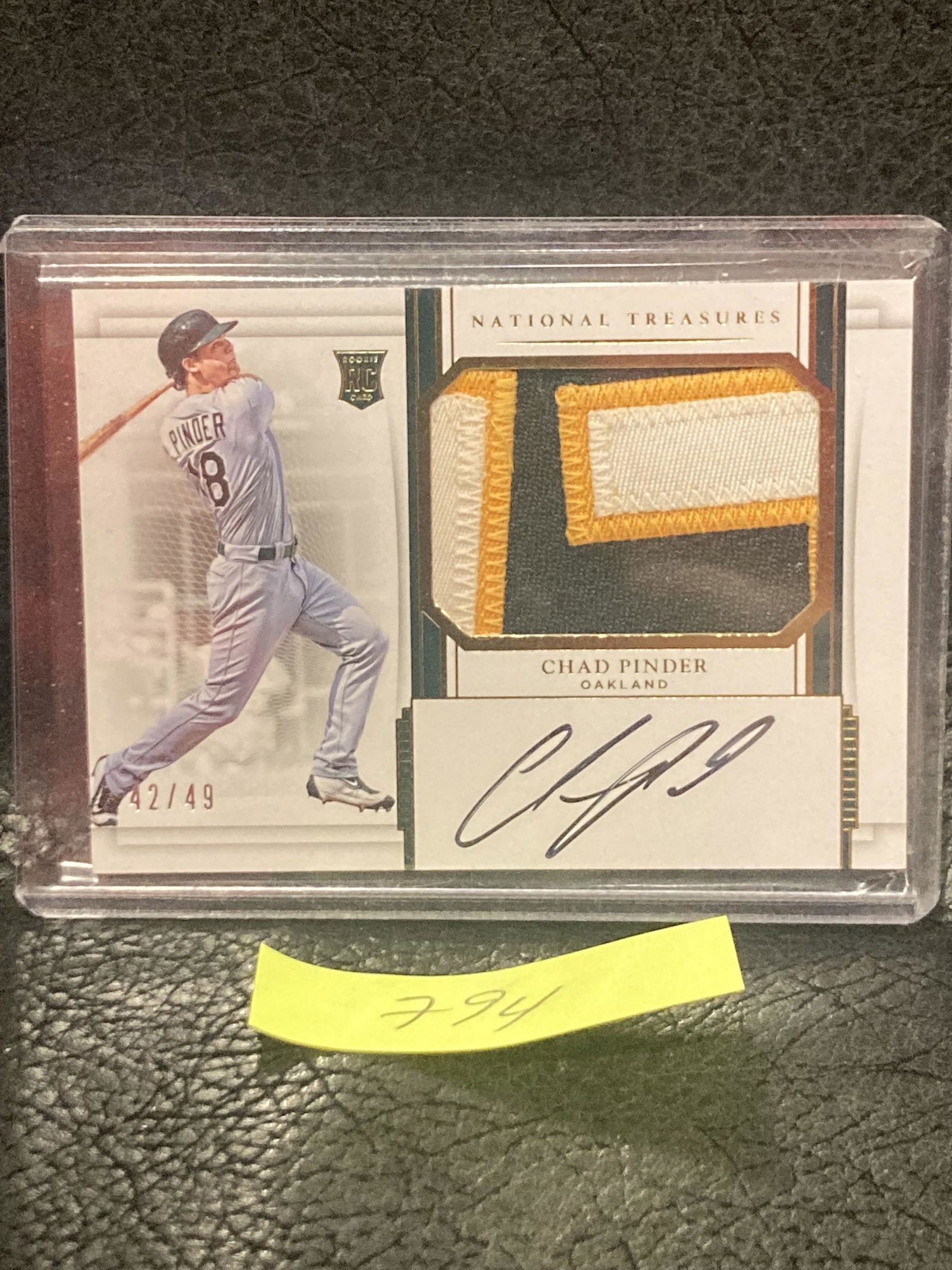 Chad Pinder 2017 Panini National Treasures Oakland #177 Rookie Patch Auto #/49 (1 of 2)