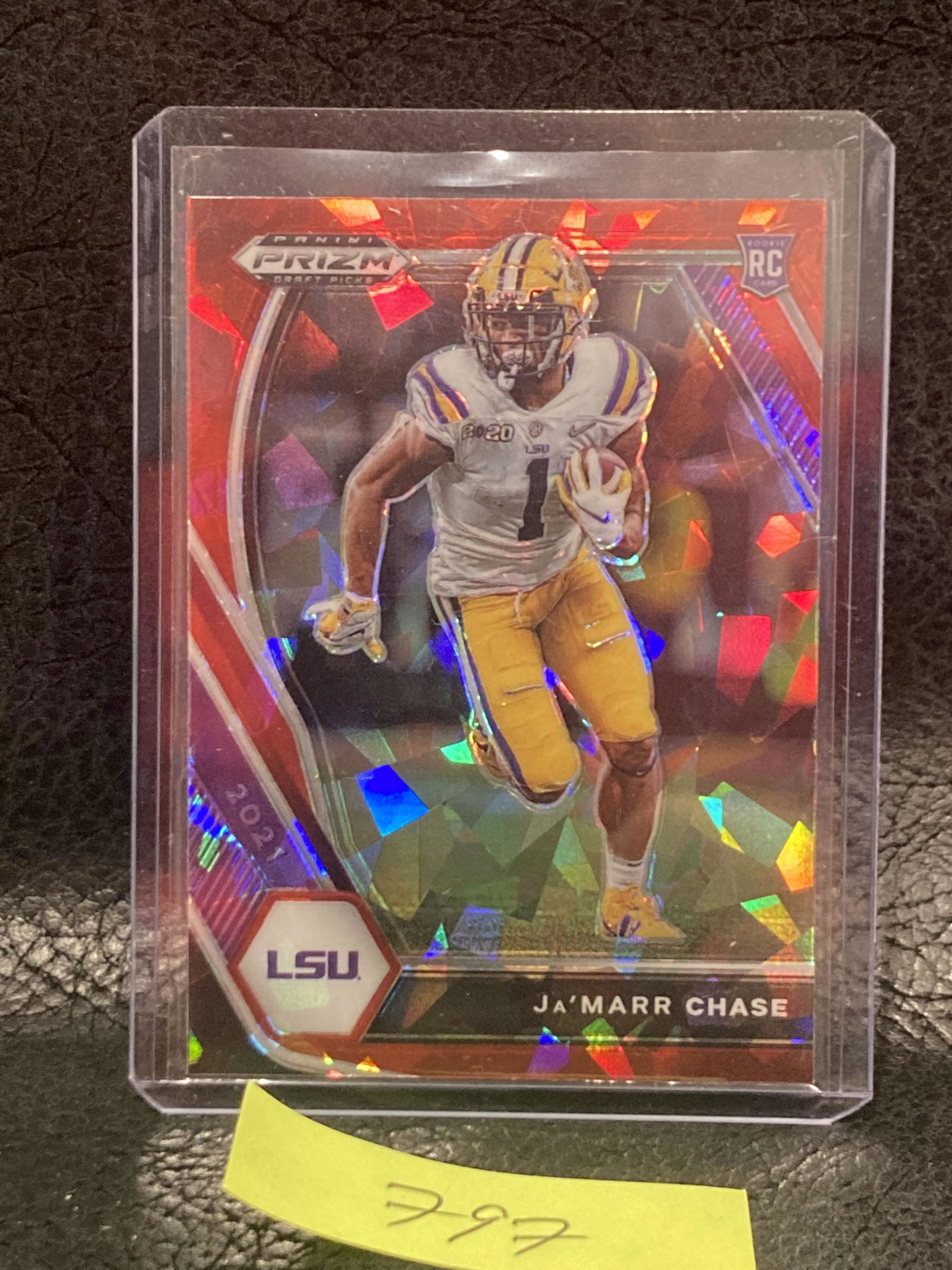Jamarr Chase 2021 Prizm Draft Picks Red Cracked Ice Prizm Rc Bengals (1 of 2)