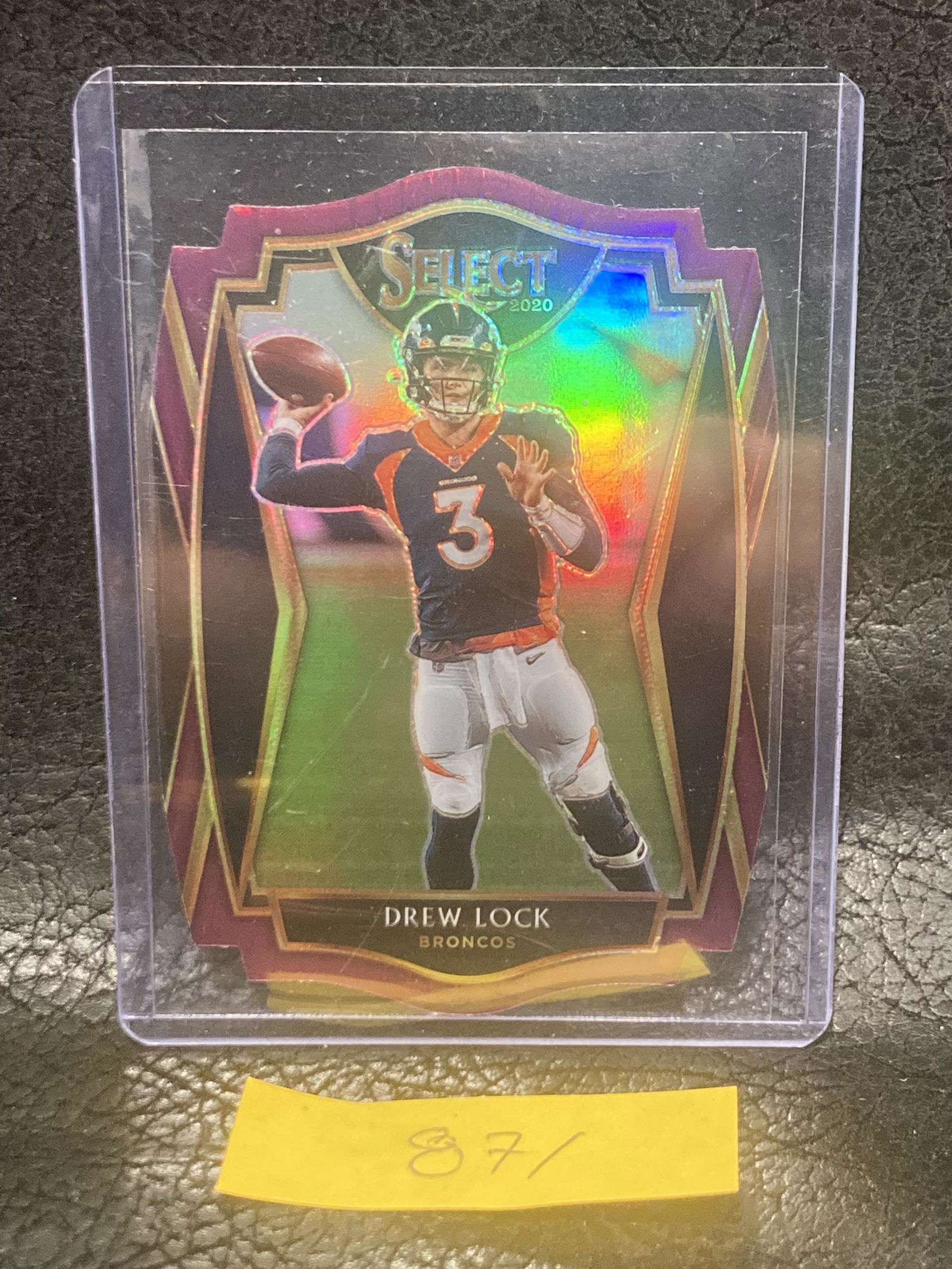 Drew Lock 2020 Select Purple Prizm Die Cut Premier Level Card 126 Denver Broncos (1 of 2)