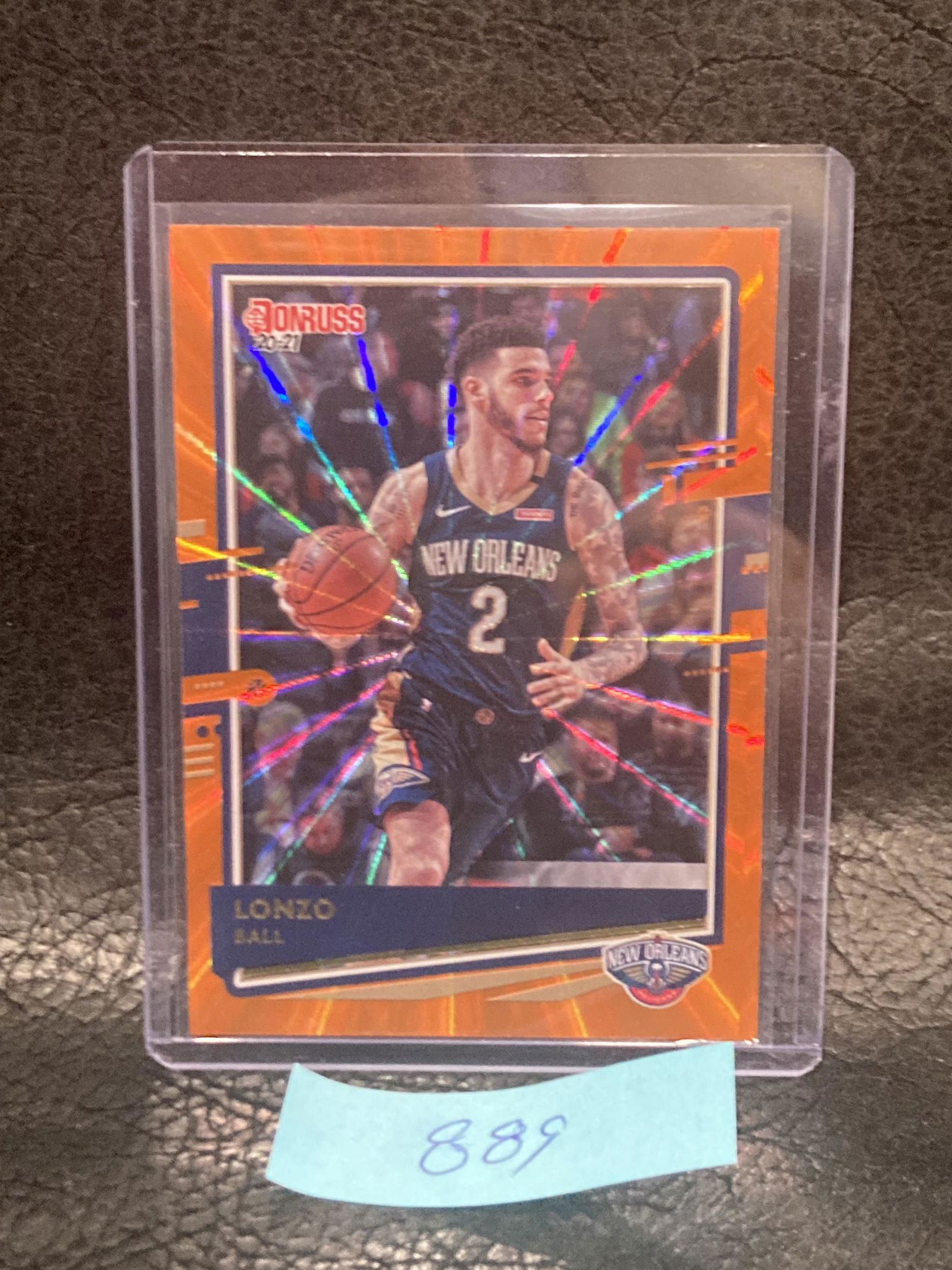 Lonzo Ball 2020-21 Donruss Holo Orange Laser #44 Pelicans (1 of 2)